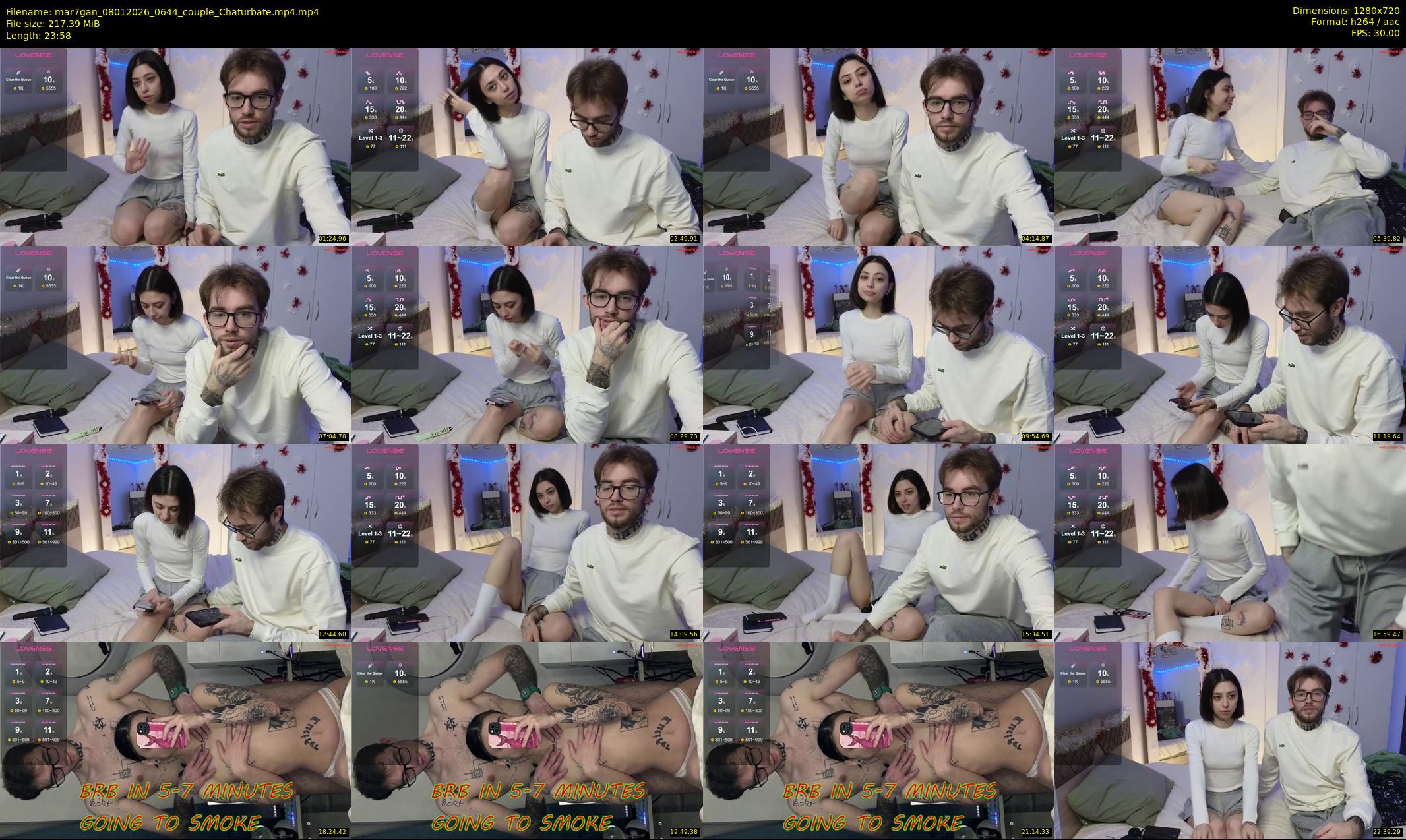 mar7gan — 24 minute Chaturbate couple cam show recording, 720p, Jan 8, 2026