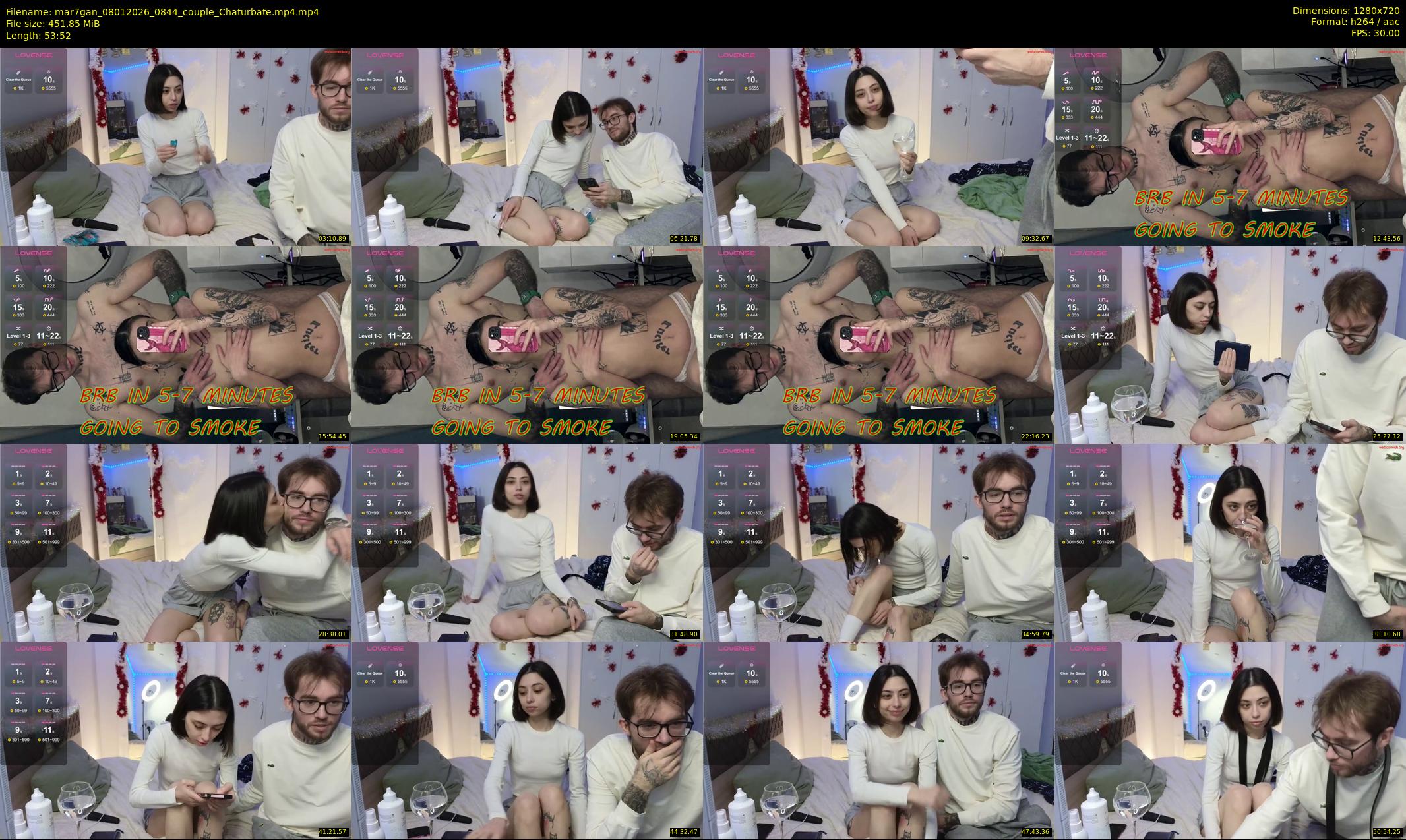 mar7gan — 54 minute Chaturbate couple cam show recording, 720p, Jan 8, 2026