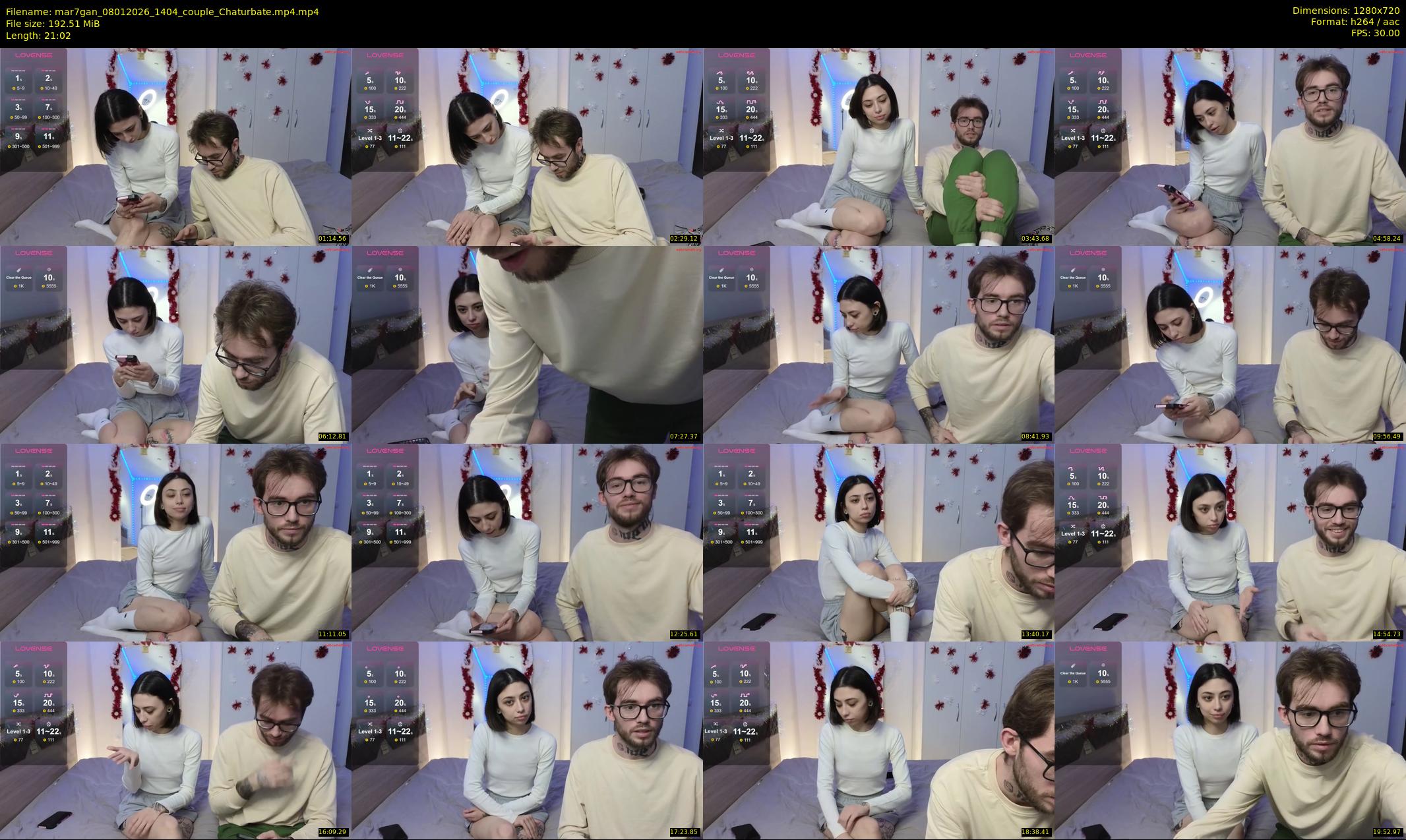 mar7gan — 22 minute Chaturbate couple cam show recording, 720p, Jan 8, 2026