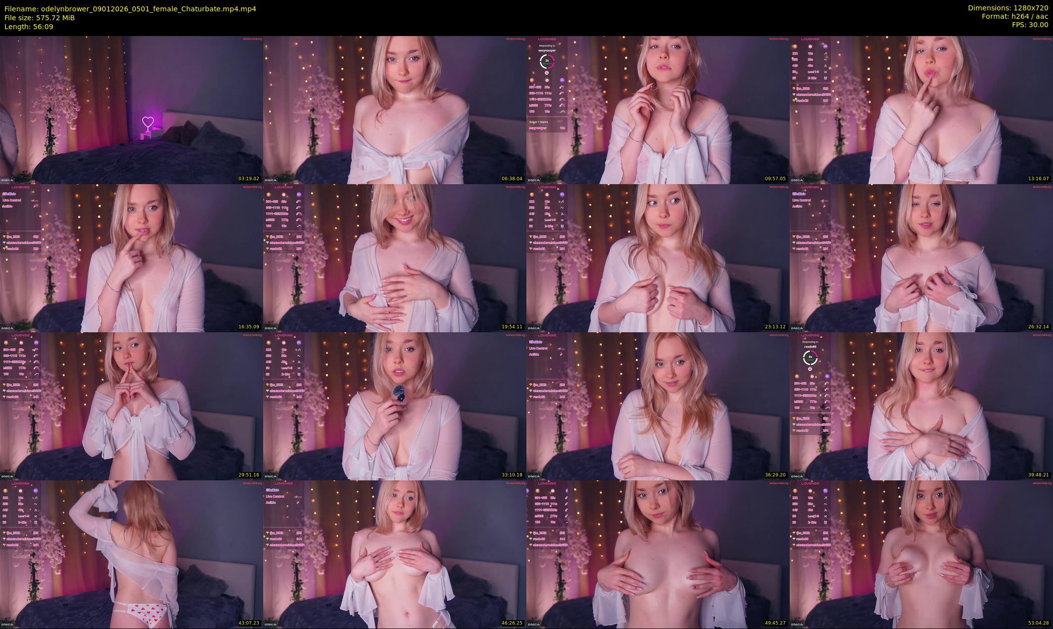 odelynbrower — 57 minute Chaturbate female cam show recording, 720p, Jan 9, 2026