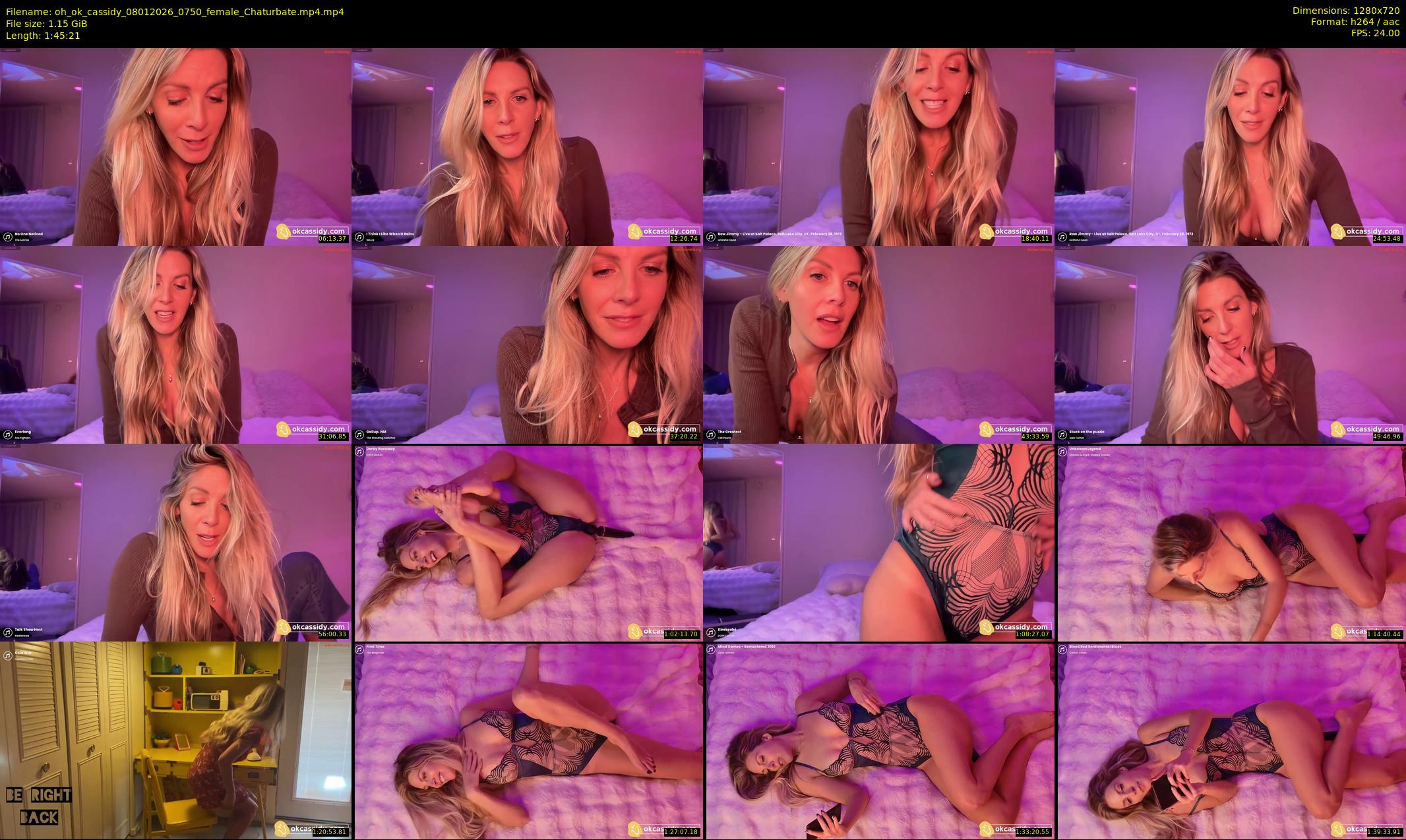 oh_ok_cassidy — 106 minute Chaturbate female cam show recording, 720p, Jan 8, 2026