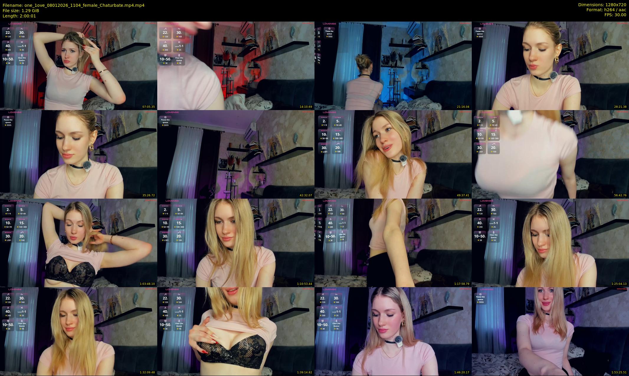 one_1ove — 121 minute Chaturbate female cam show recording, 720p, Jan 8, 2026