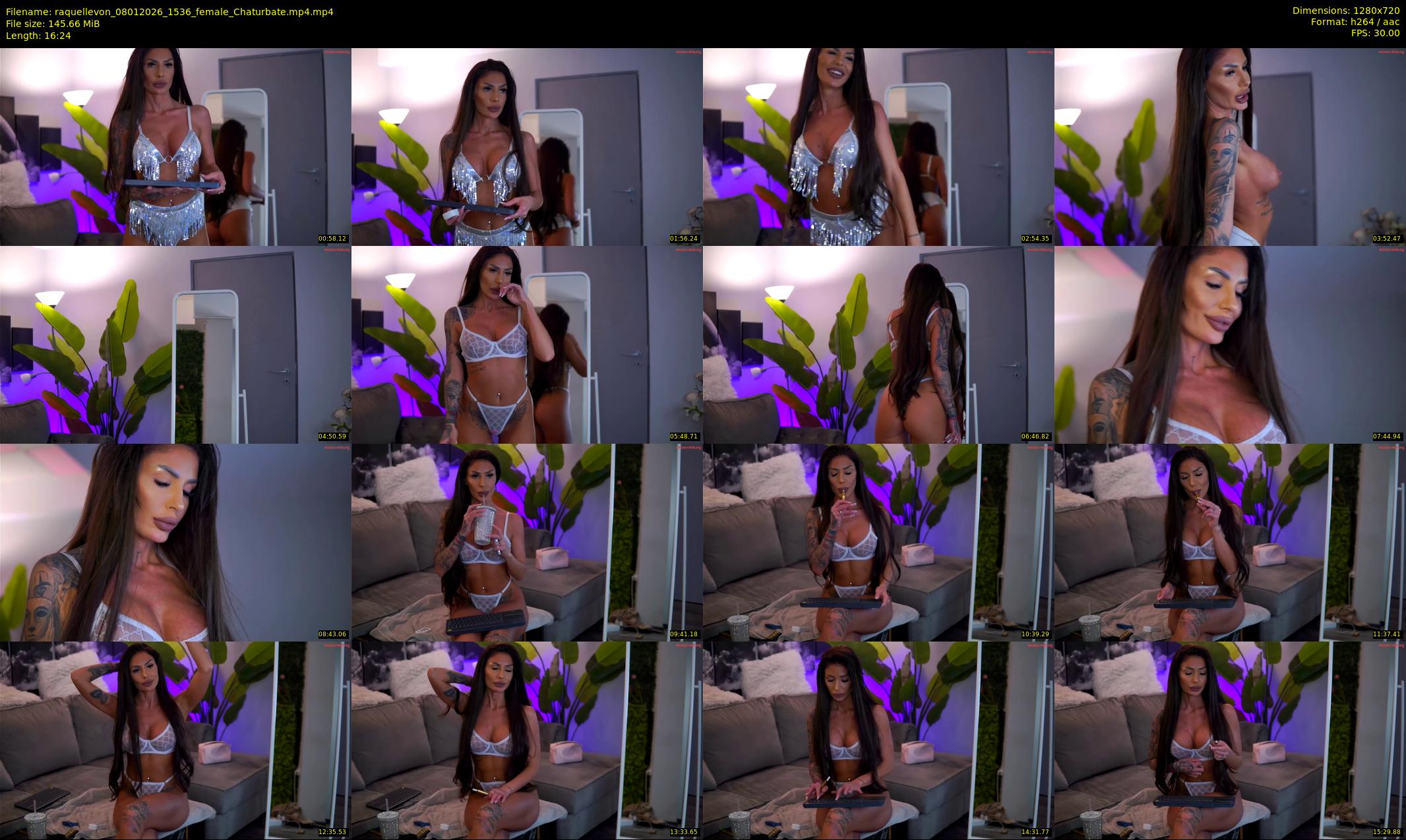 raquellevon — 17 minute Chaturbate female cam show recording, 720p, Jan 8, 2026