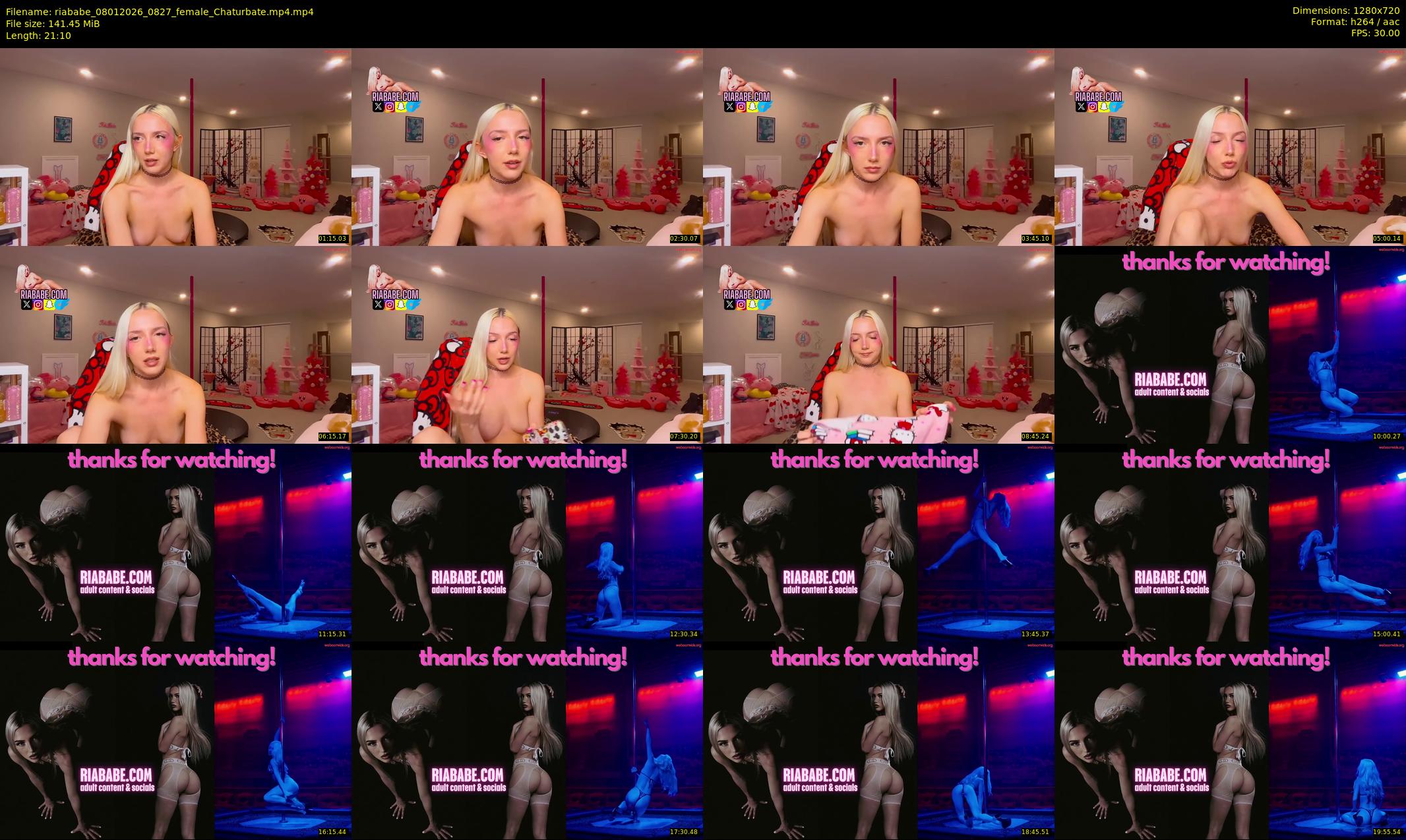 riababe — 22 minute Chaturbate female cam show recording, 720p, Jan 8, 2026