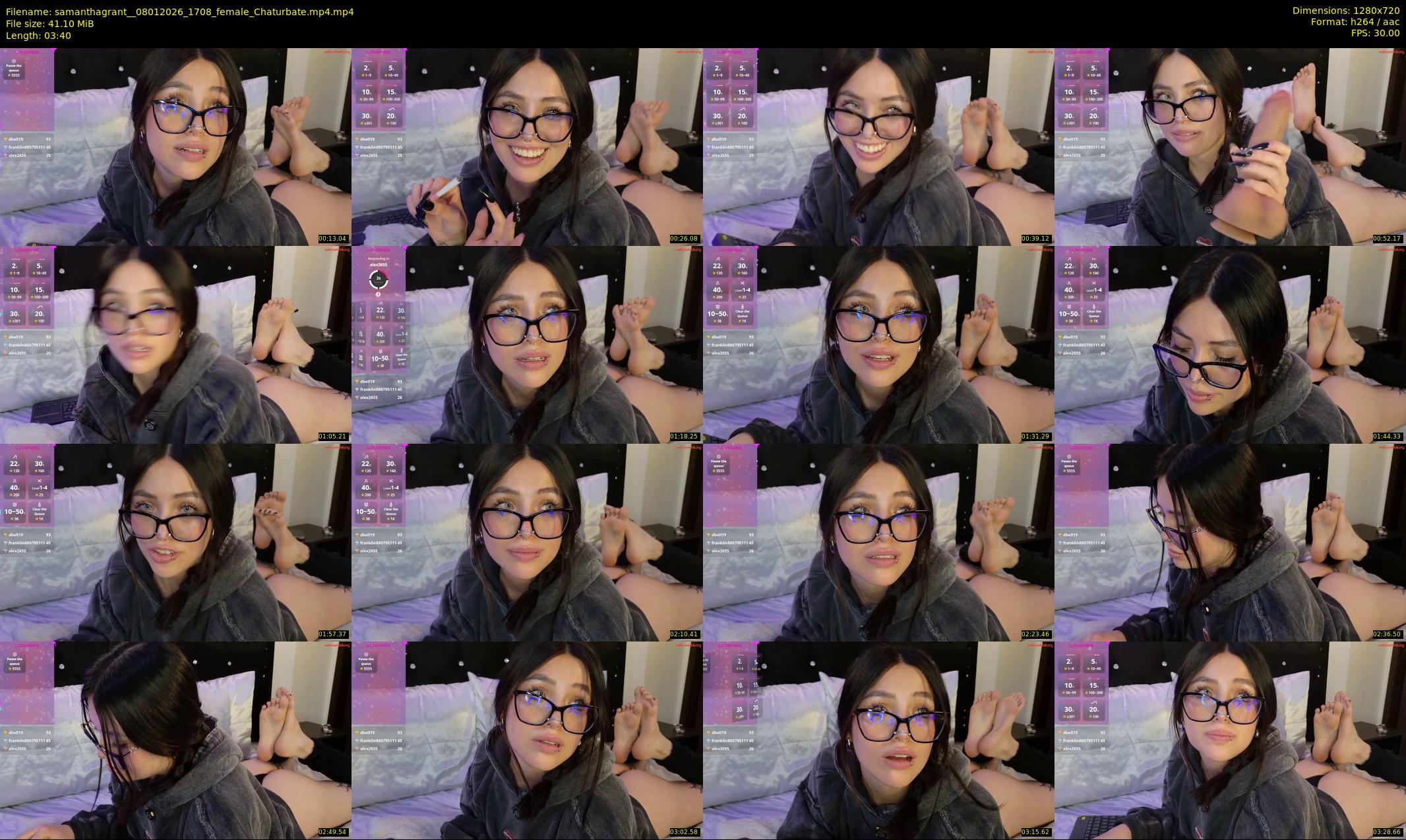 samanthagrant_ — 4 minute Chaturbate female cam show recording, 720p, Jan 8, 2026