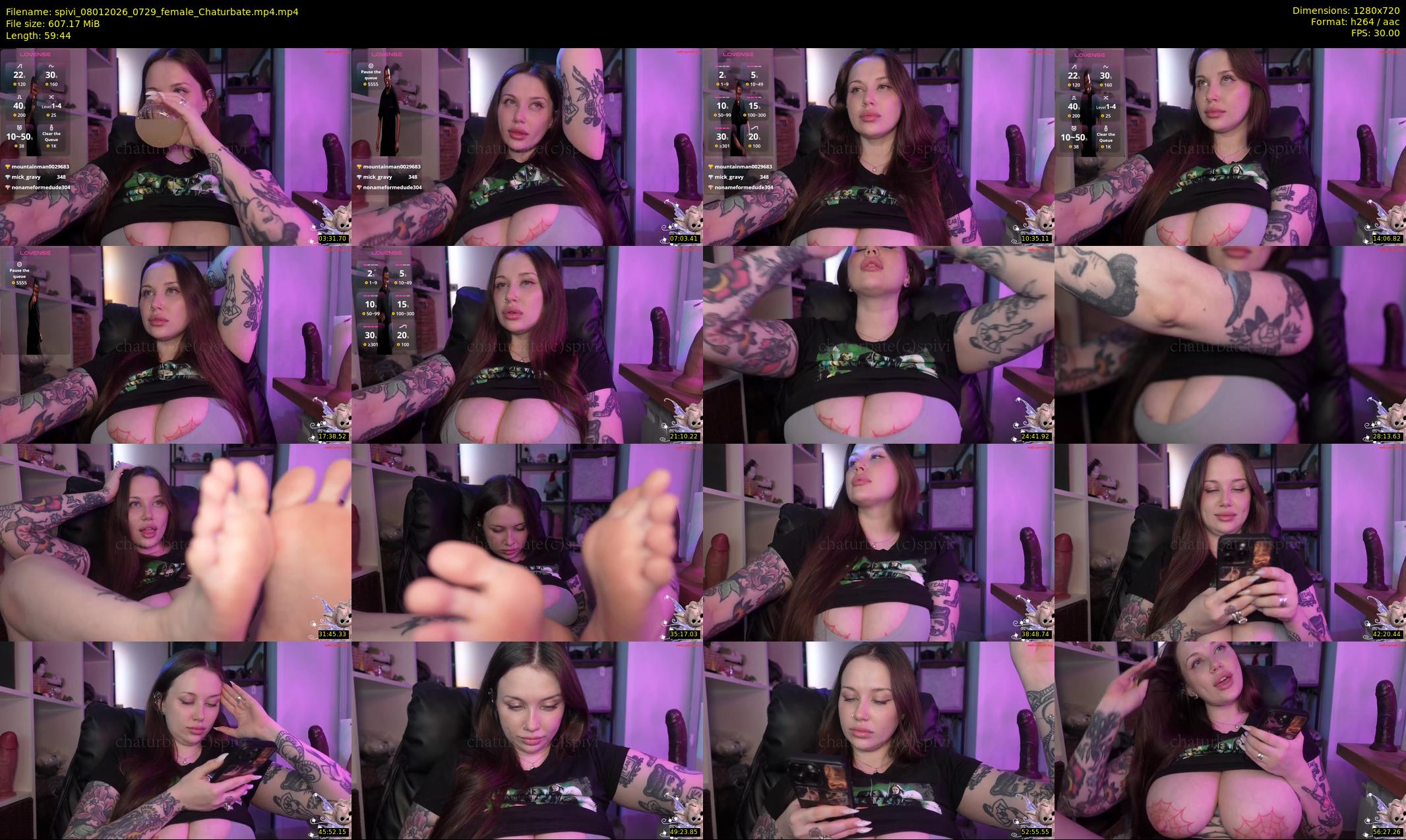 spivi — 60 minute Chaturbate female cam show recording, 720p, Jan 8, 2026