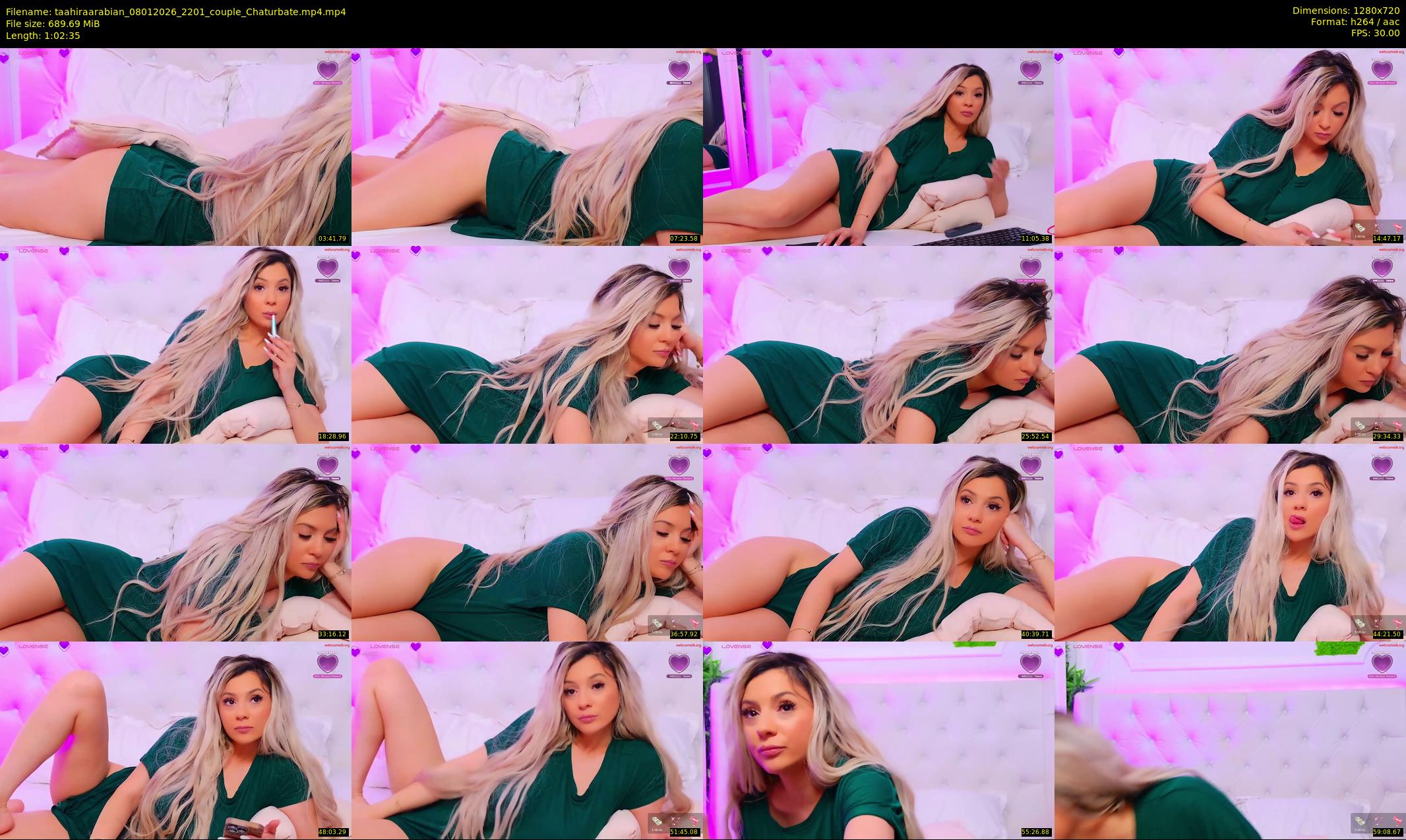 taahiraarabian — 63 minute Chaturbate female cam show recording, 720p, Jan 8, 2026