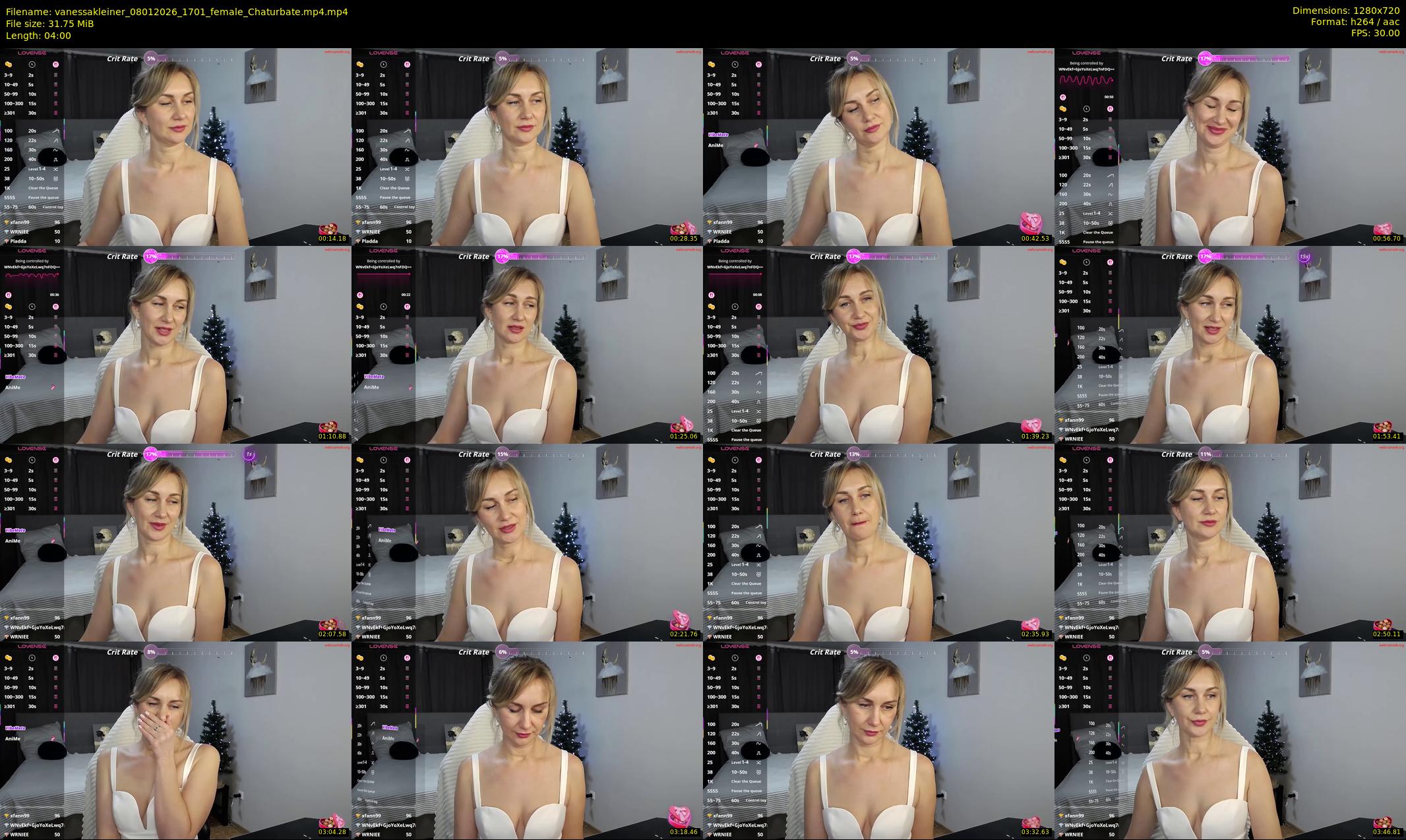 vanessakleiner — 4 minute Chaturbate female cam show recording, 720p, Jan 8, 2026