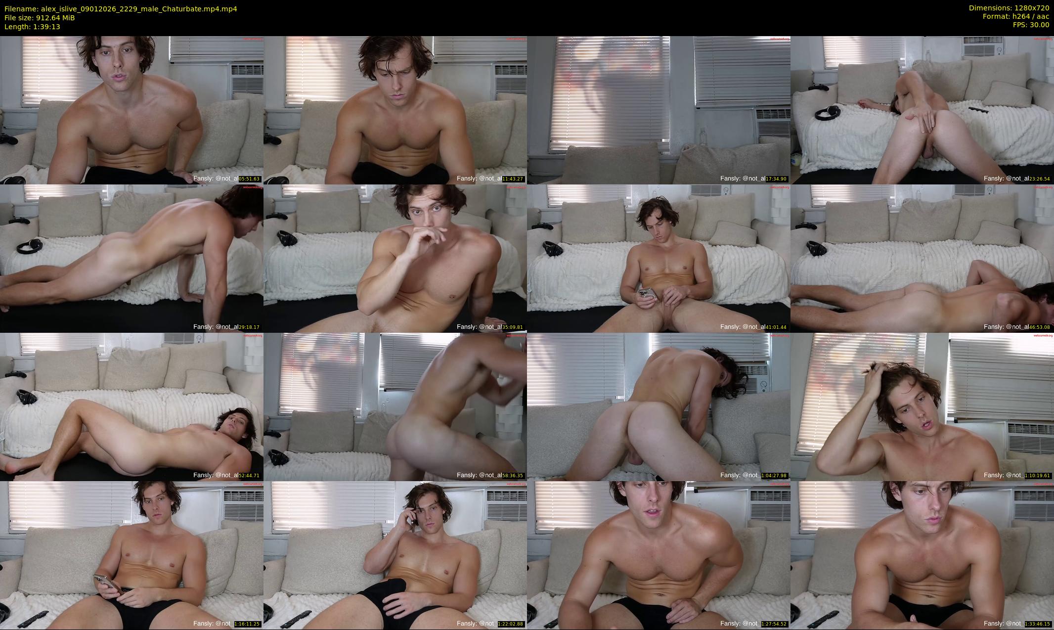alex_islive — 100 minute Chaturbate male cam show recording, 720p, Jan 9, 2026