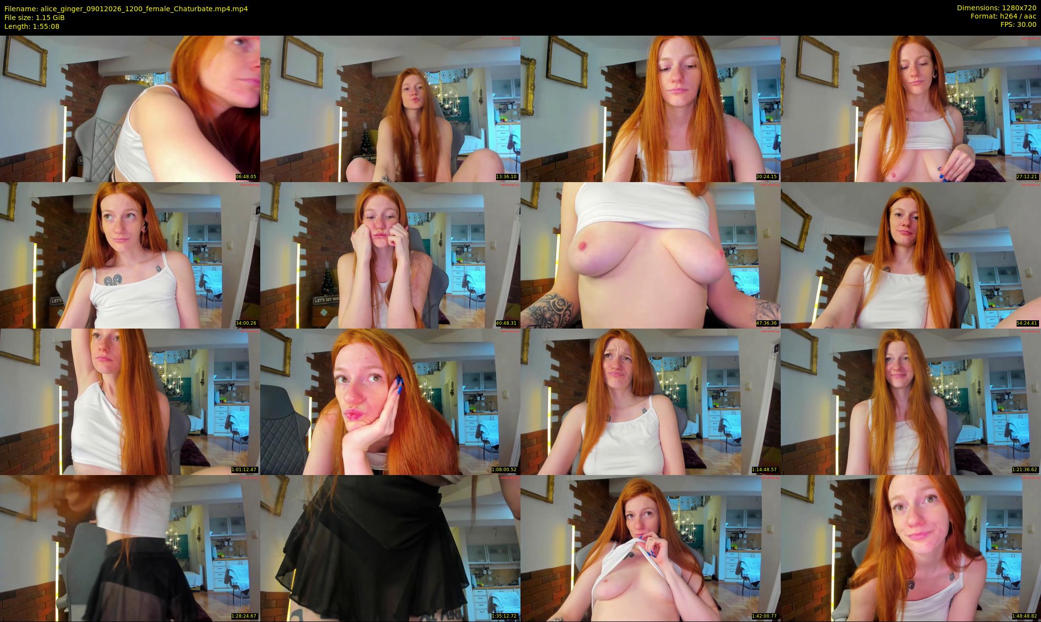 alice_ginger — 116 minute Chaturbate female cam show recording, 720p, Jan 9, 2026
