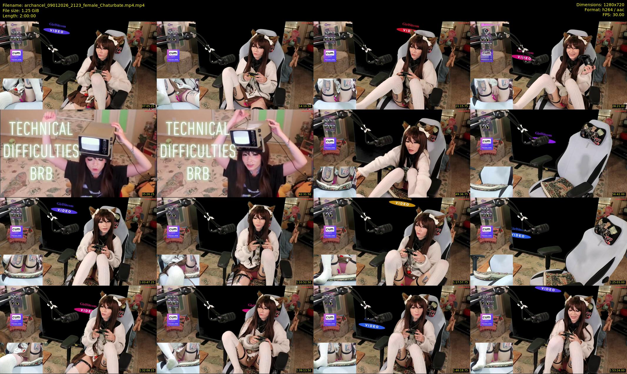 archancel — 120 minute Chaturbate female cam show recording, 720p, Jan 9, 2026