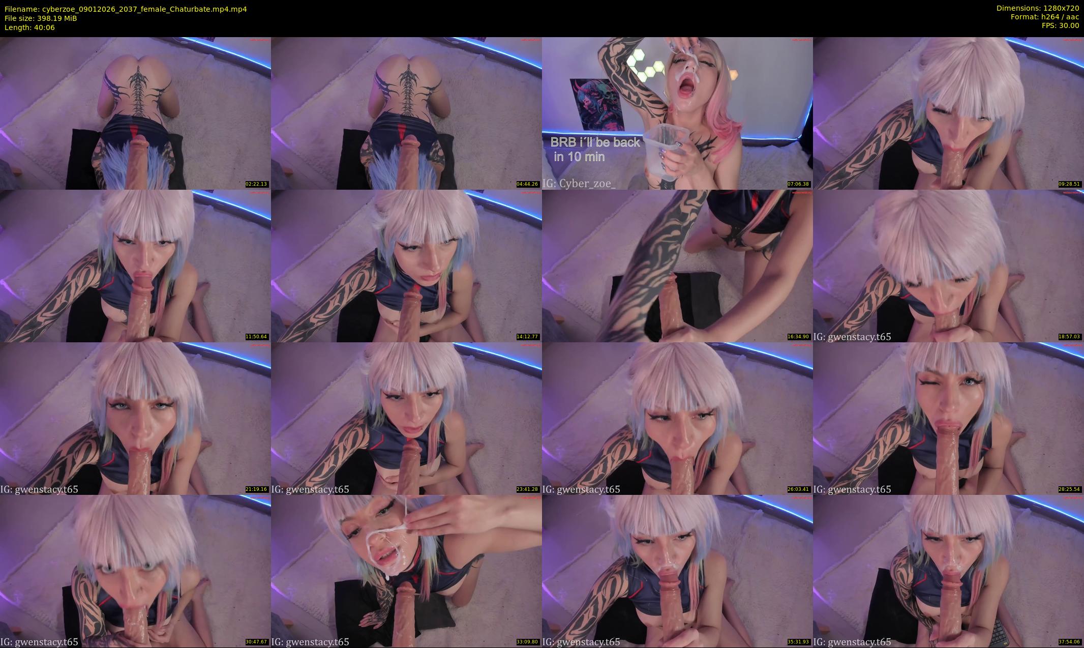 cyberzoe — 41 minute Chaturbate female cam show recording, 720p, Jan 9, 2026