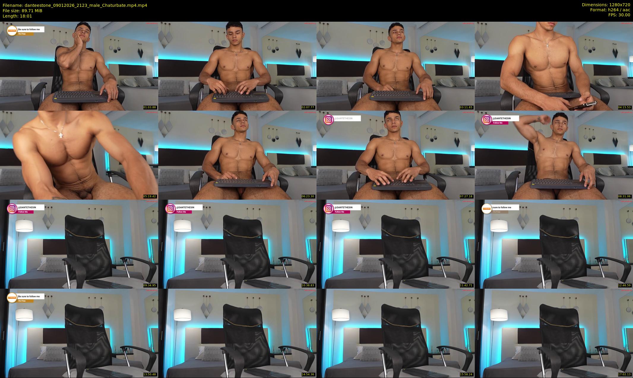 danteestone — 19 minute Chaturbate male cam show recording, 720p, Jan 9, 2026