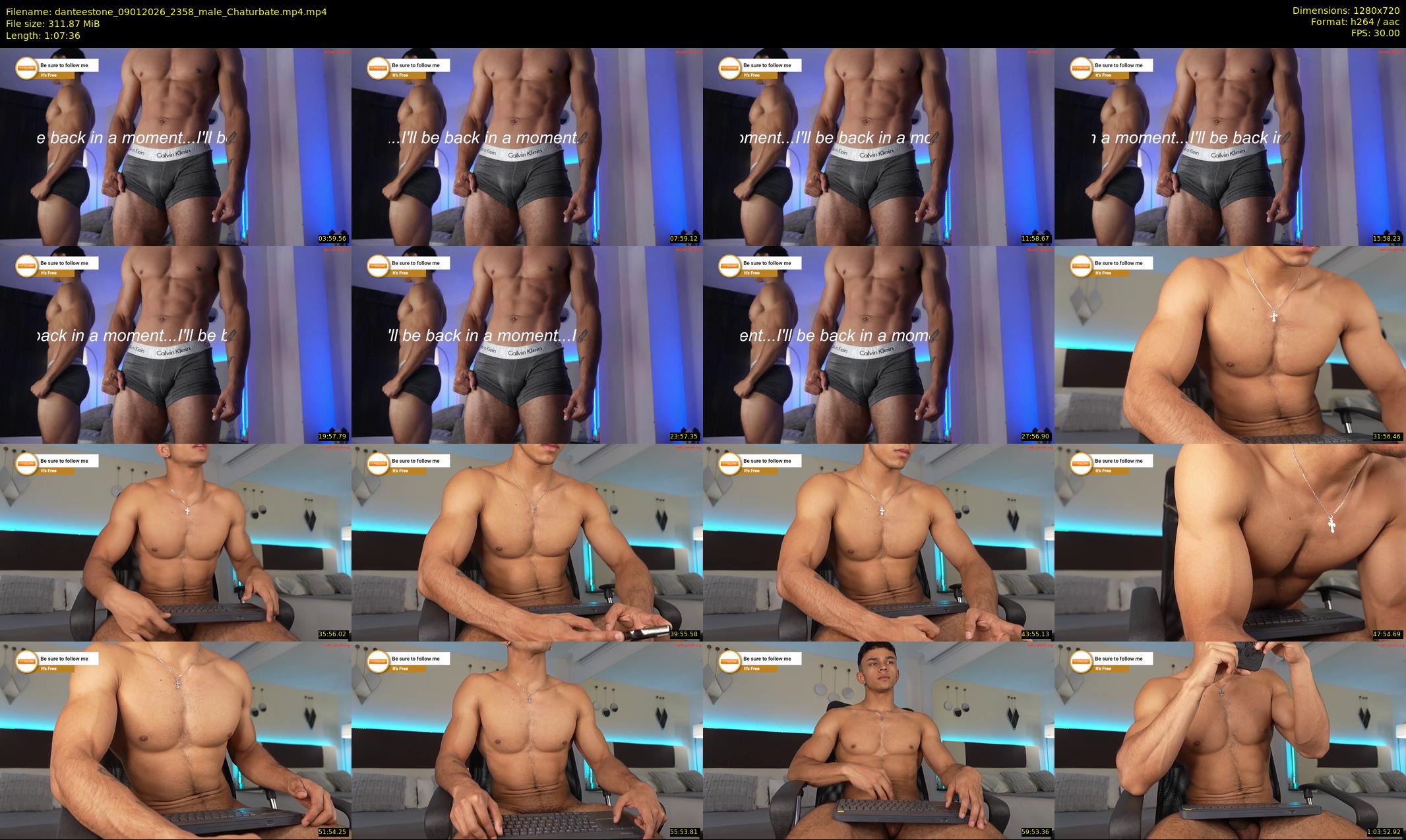 danteestone — 68 minute Chaturbate male cam show recording, 720p, Jan 9, 2026