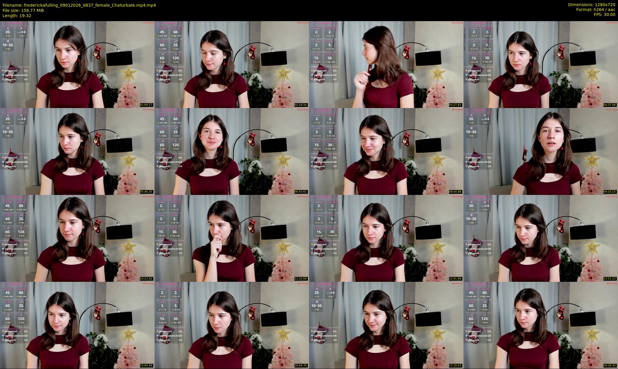 frederickafulling — 20 minute Chaturbate female cam show recording, 720p, Jan 9, 2026
