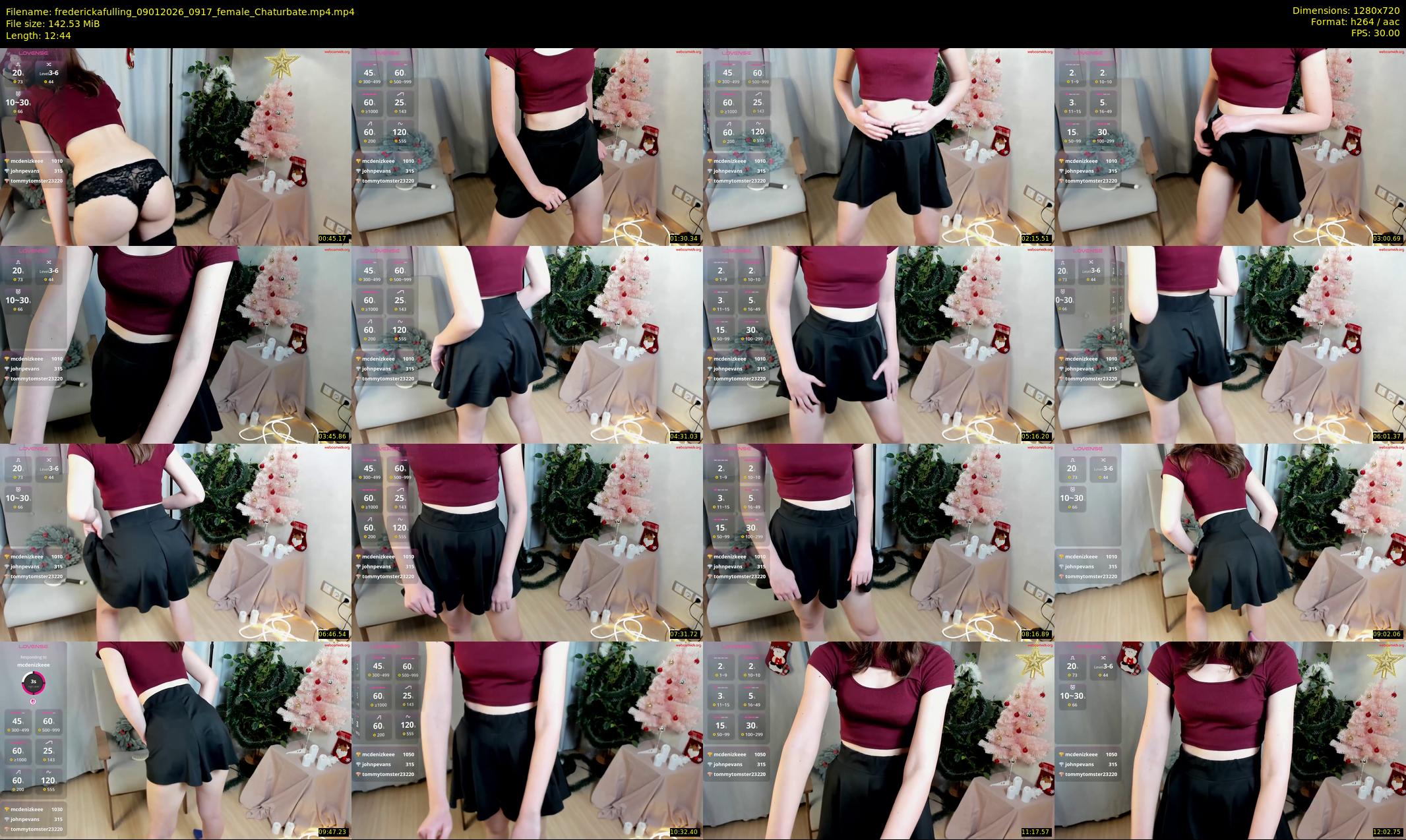 frederickafulling — 13 minute Chaturbate female cam show recording, 720p, Jan 9, 2026