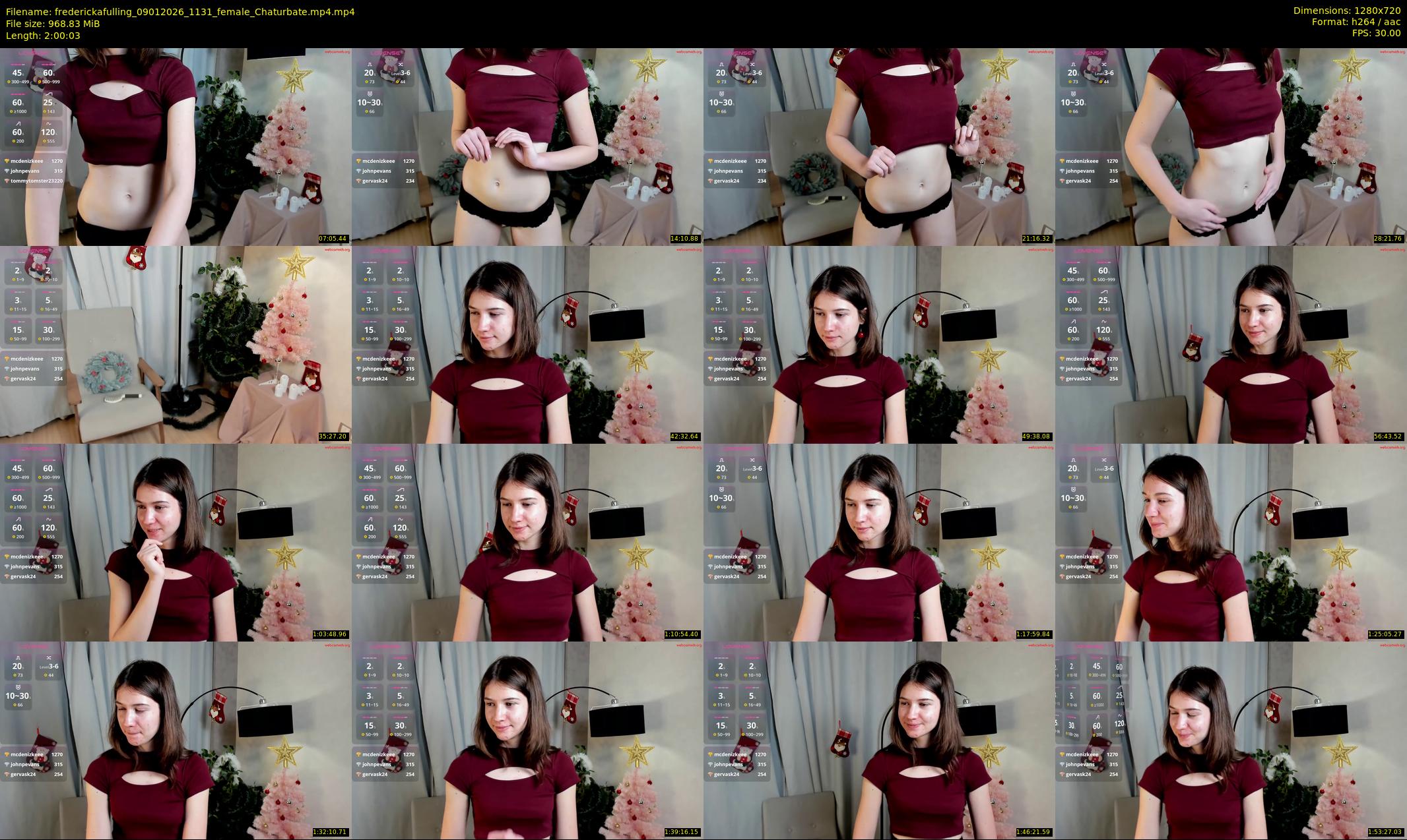 frederickafulling — 121 minute Chaturbate female cam show recording, 720p, Jan 9, 2026