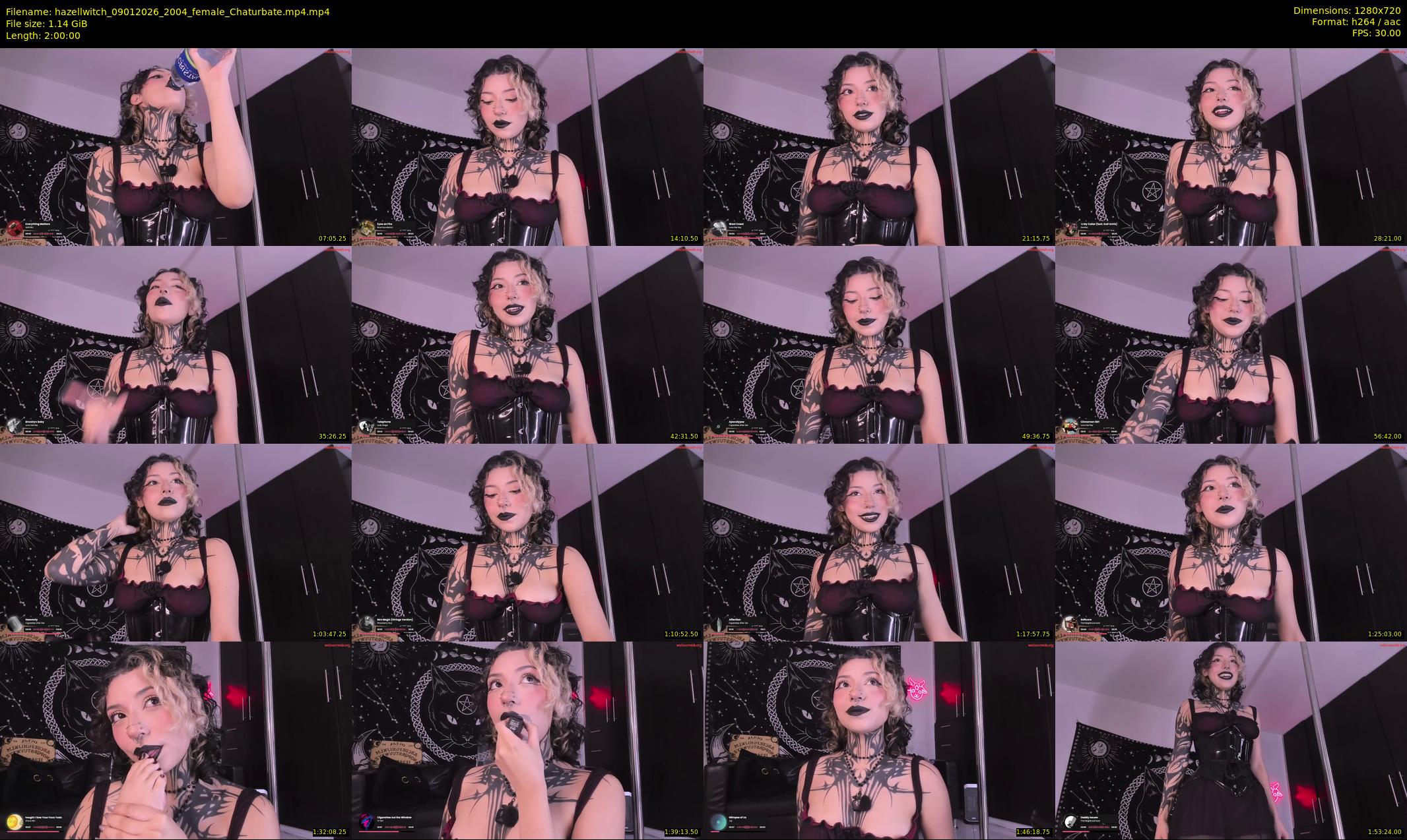 hazellwitch — 120 minute Chaturbate female cam show recording, 720p, Jan 9, 2026