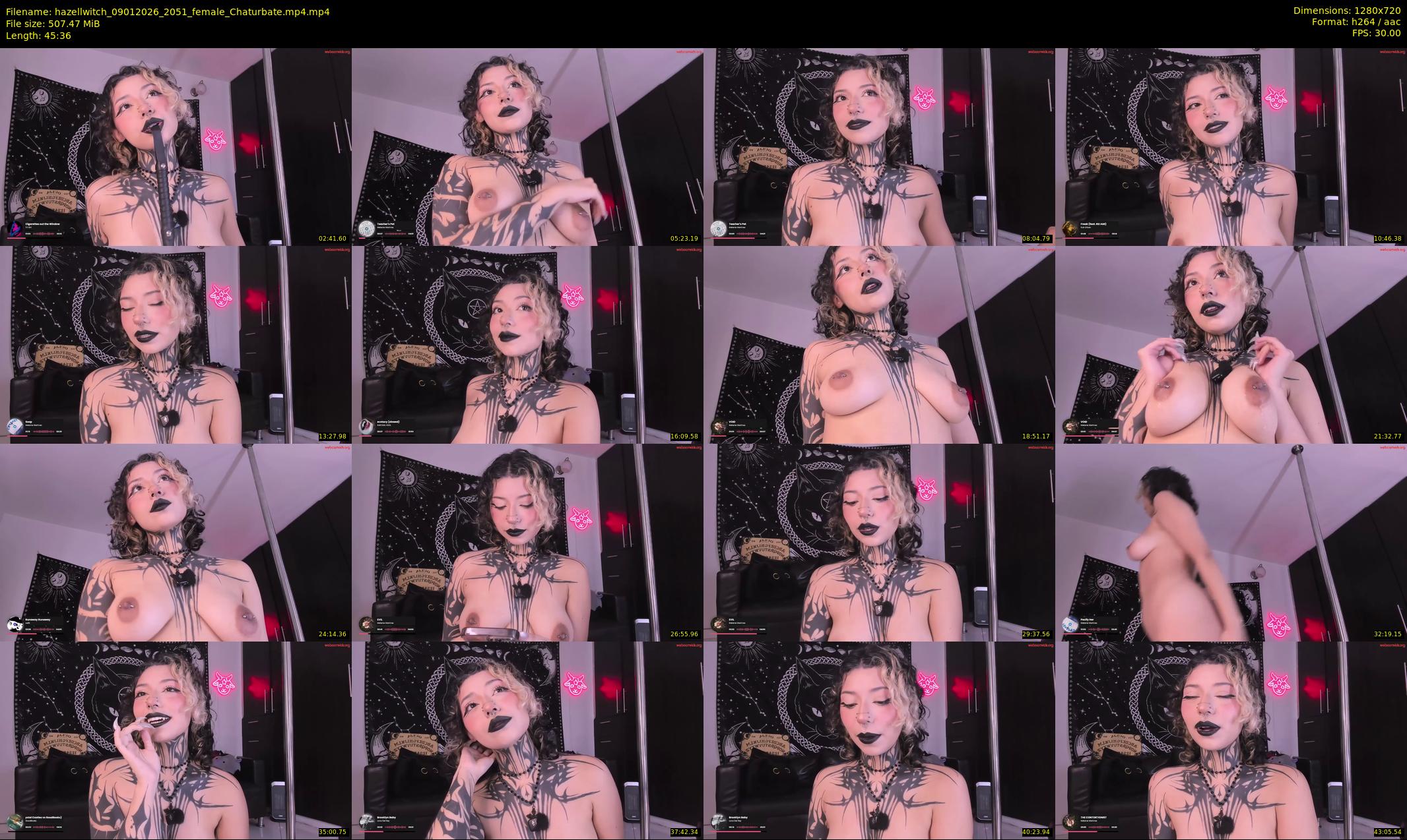 hazellwitch — 46 minute Chaturbate female cam show recording, 720p, Jan 9, 2026