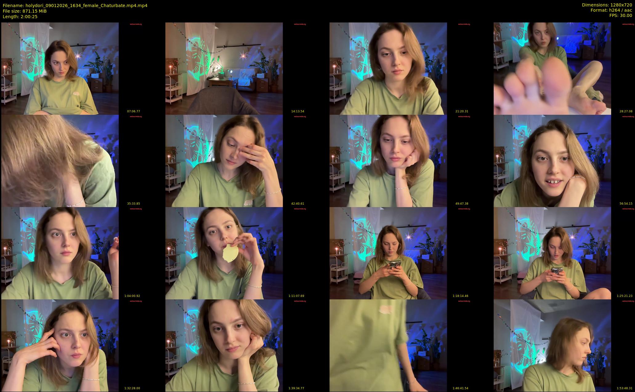 holydori — 121 minute Chaturbate female cam show recording, 720p, Jan 9, 2026