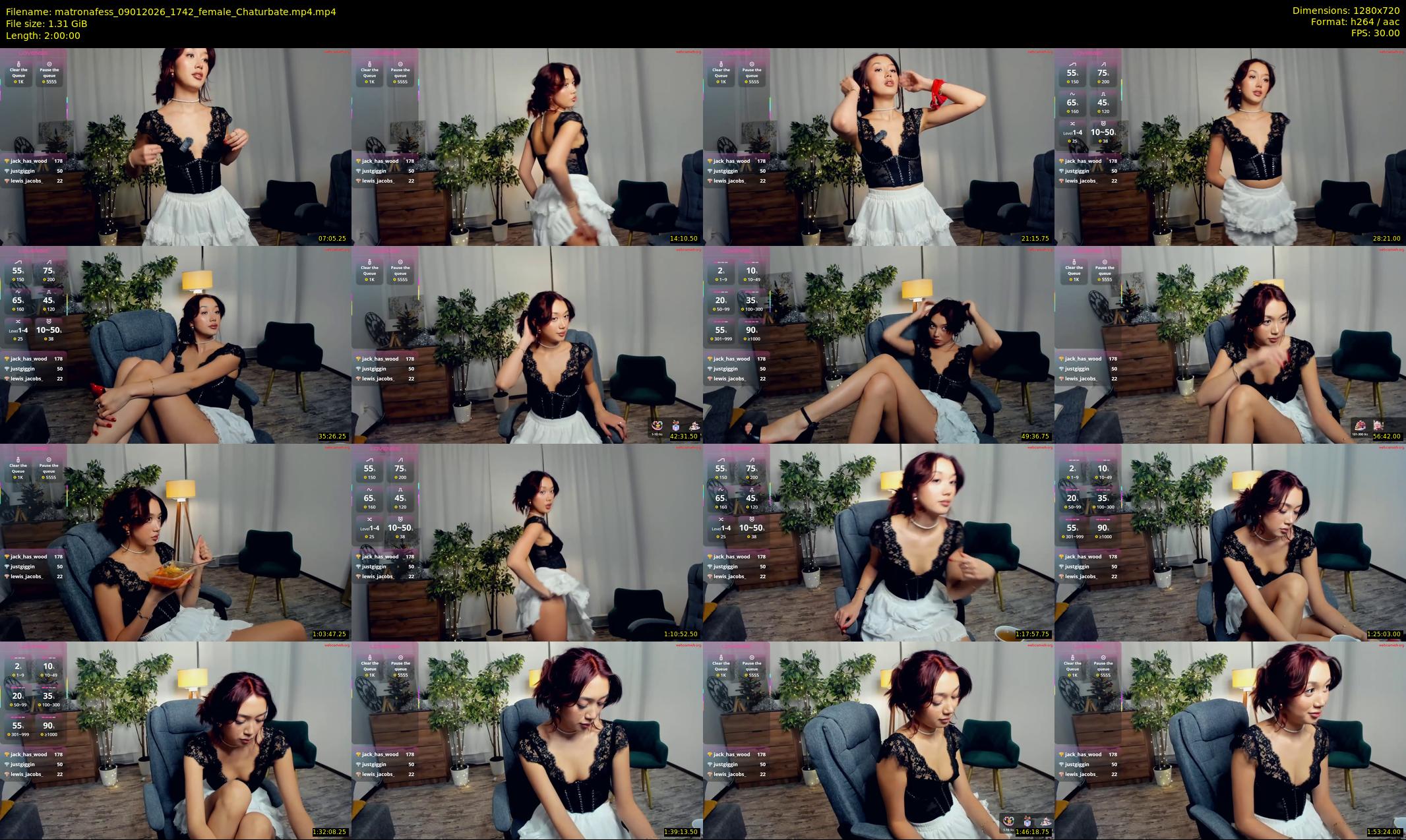 matronafess — 120 minute Chaturbate female cam show recording, 720p, Jan 9, 2026