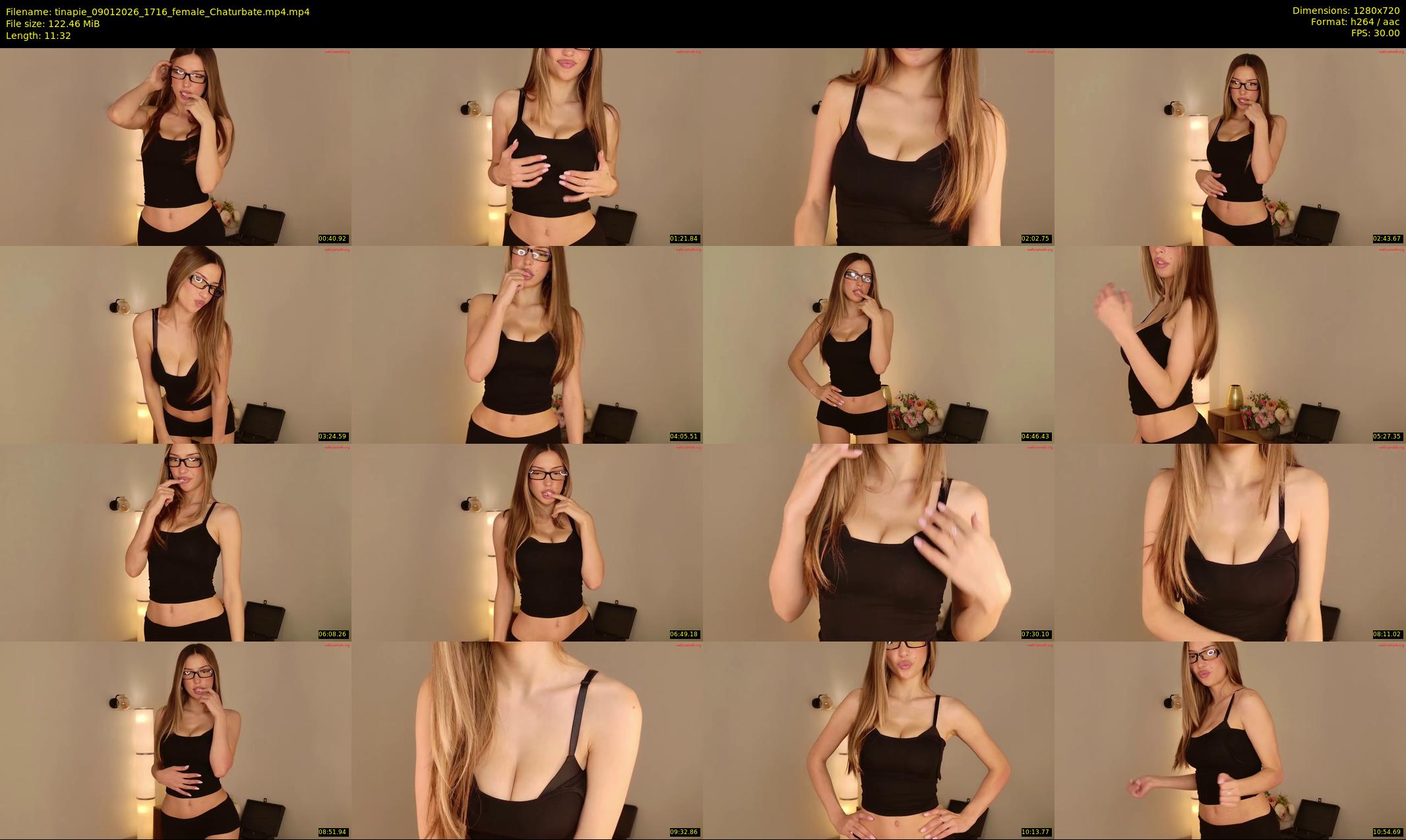 tinapie — 12 minute Chaturbate female cam show recording, 720p, Jan 9, 2026