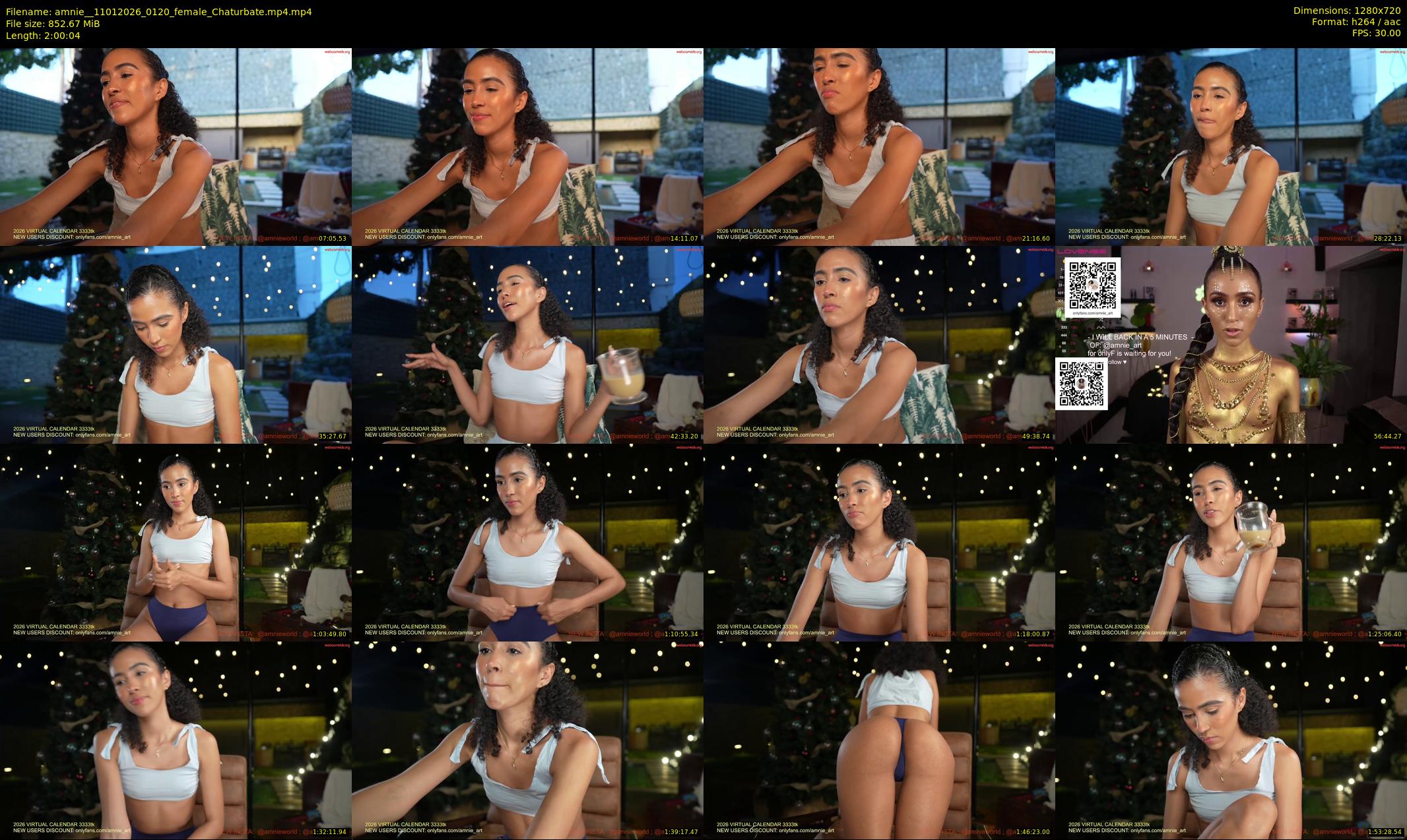 amnie_ — 121 minute Chaturbate female cam show recording, 720p, Jan 11, 2026
