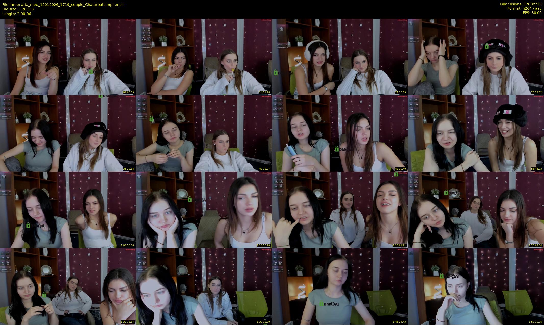 aria_moo — 121 minute Chaturbate couple cam show recording, 720p, Jan 10, 2026
