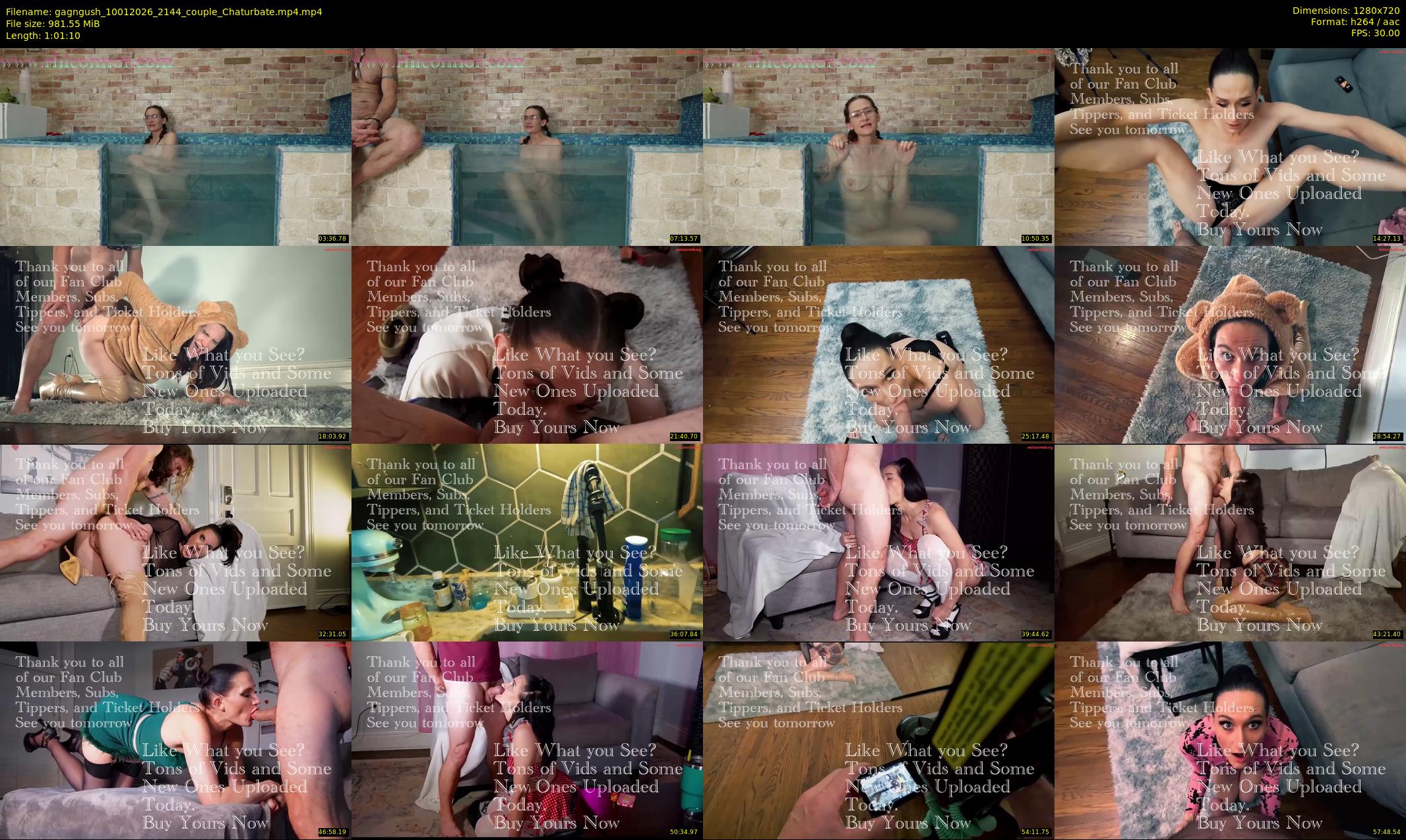 gagngush — 62 minute Chaturbate couple cam show recording, 720p, Jan 10, 2026