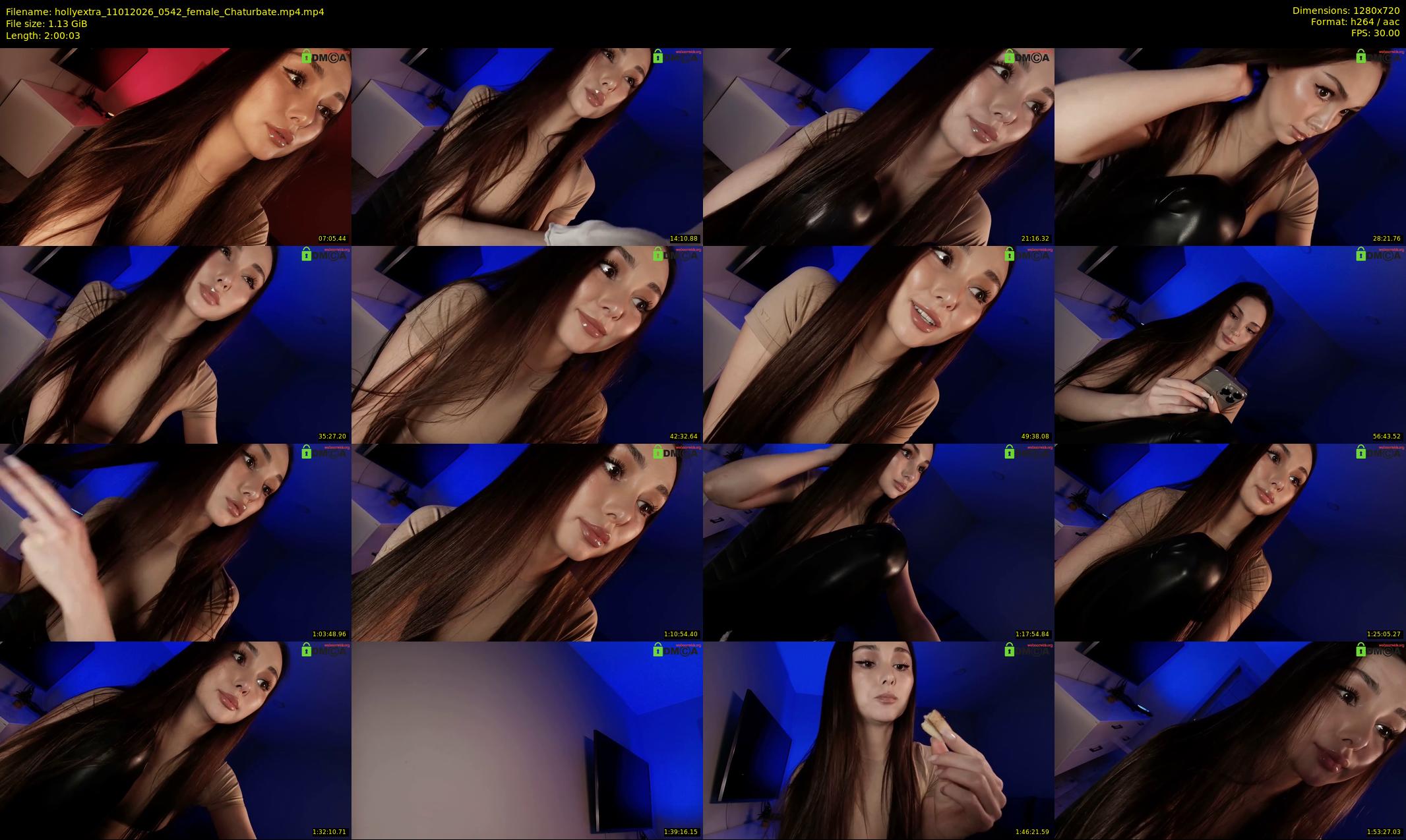 hollyextra — 121 minute Chaturbate female cam show recording, 720p, Jan 11, 2026