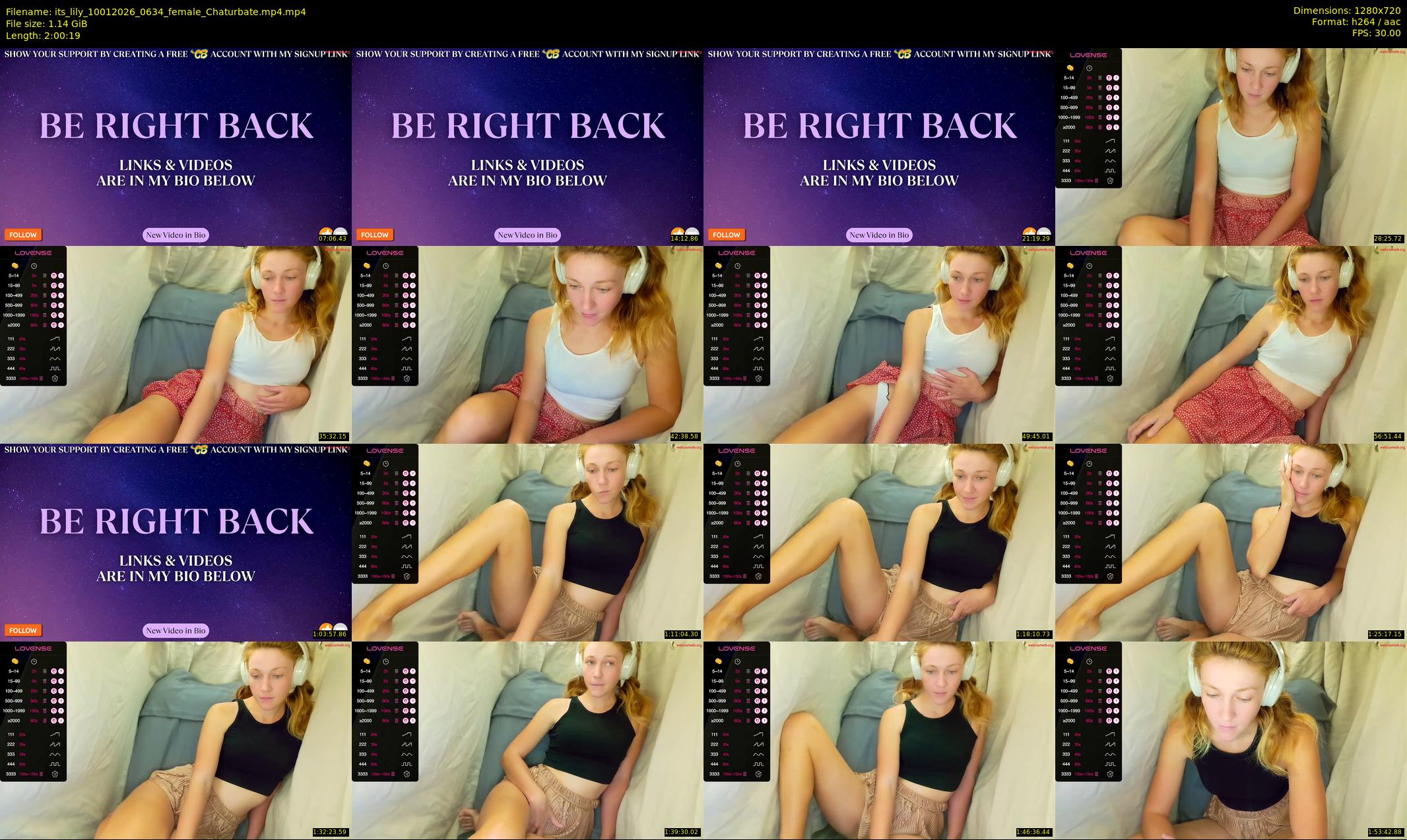 its_lily — 121 minute Chaturbate female cam show recording, 720p, Jan 10, 2026