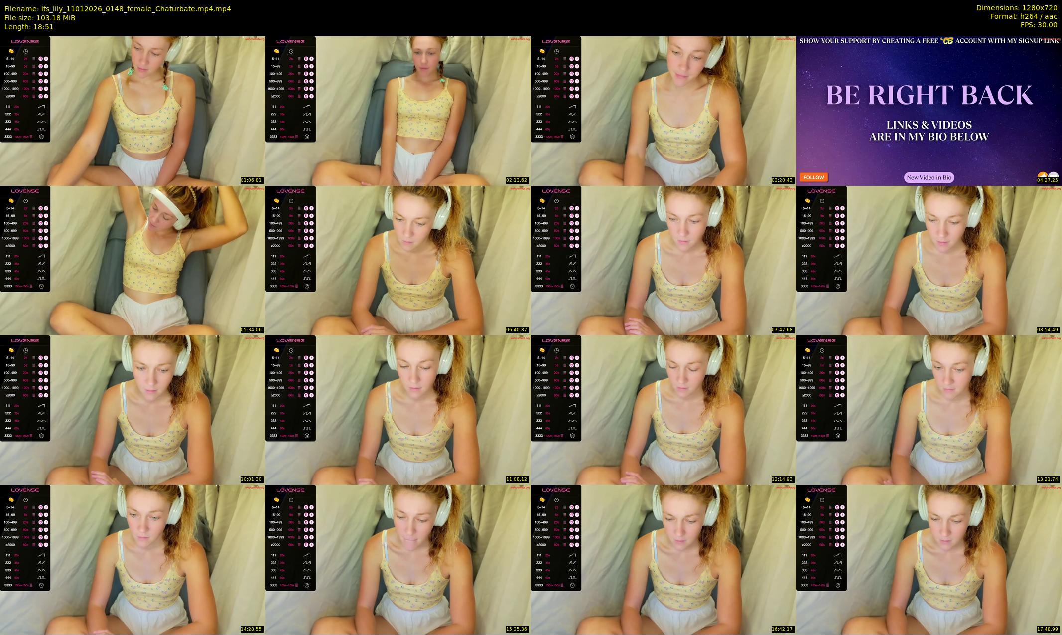 its_lily — 19 minute Chaturbate female cam show recording, 720p, Jan 11, 2026
