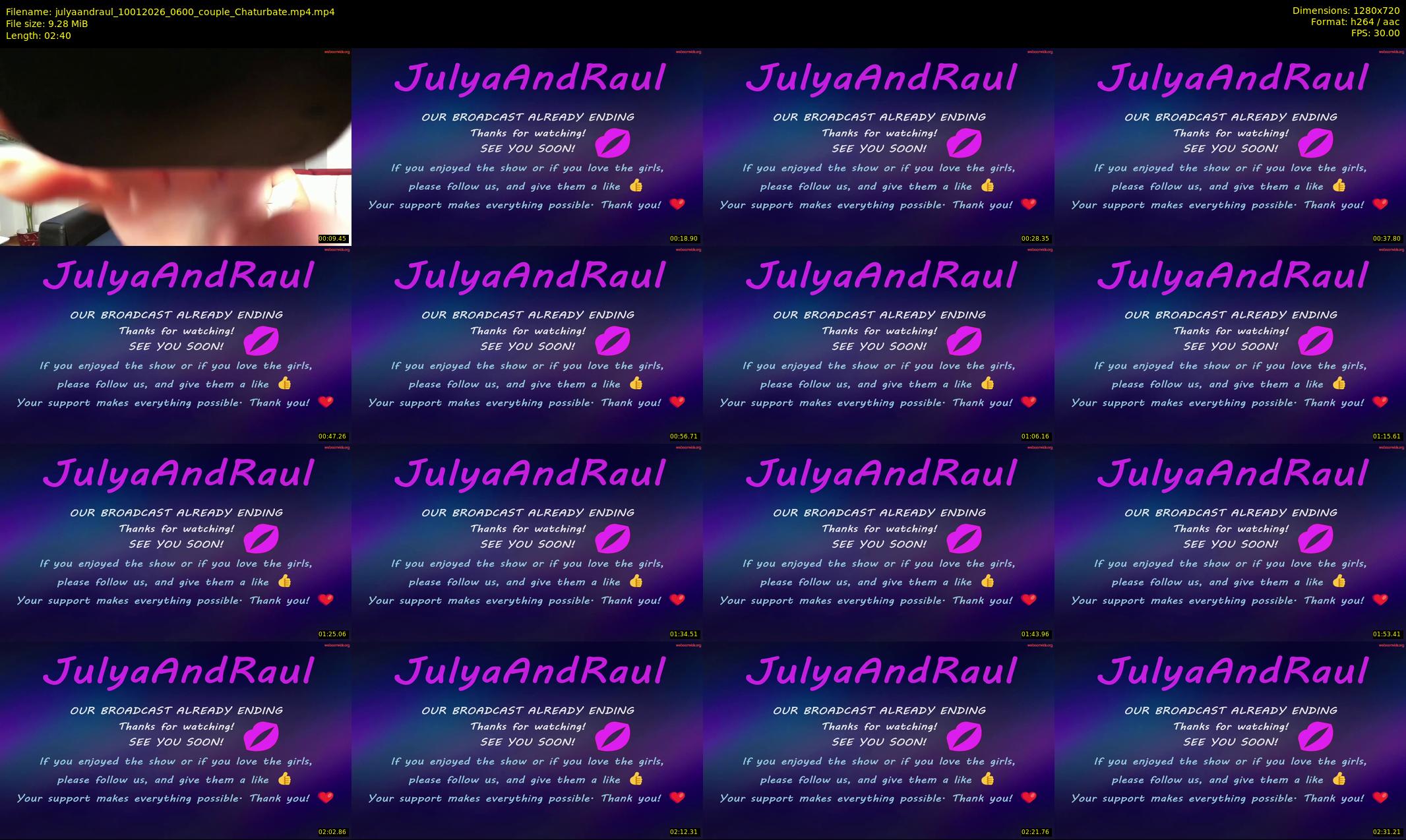 julyaandraul — 3 minute Chaturbate couple cam show recording, 720p, Jan 10, 2026