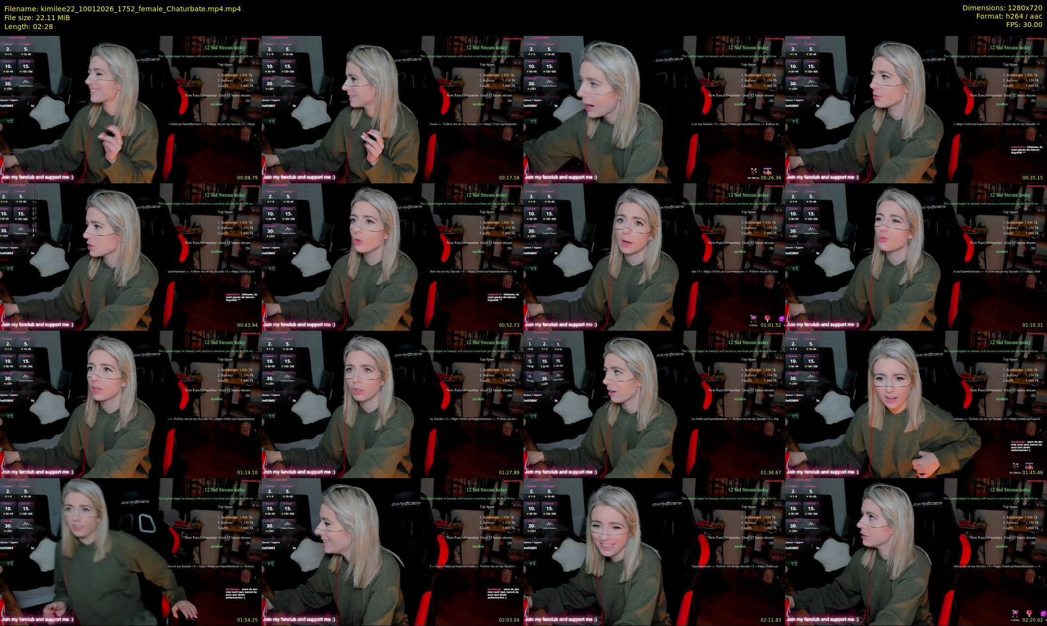 kimilee22 — 3 minute Chaturbate female cam show recording, 720p, Jan 10, 2026