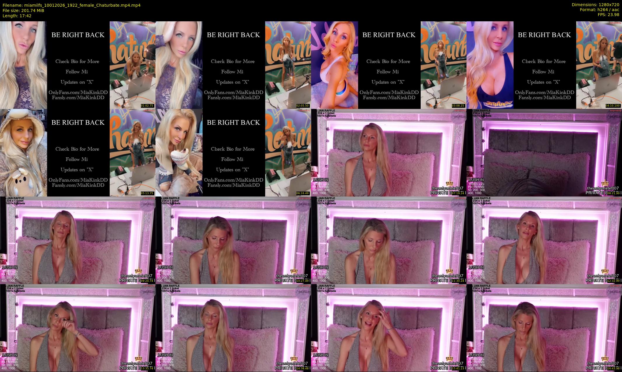miamilfs — 18 minute Chaturbate female cam show recording, 720p, Jan 10, 2026