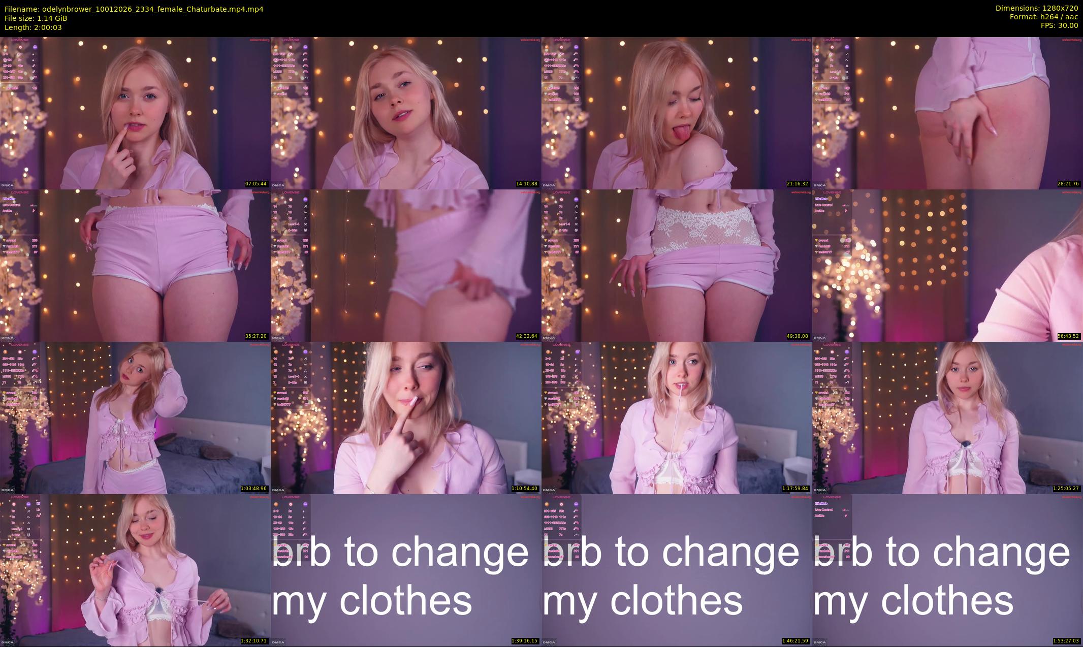 odelynbrower — 121 minute Chaturbate female cam show recording, 720p, Jan 10, 2026