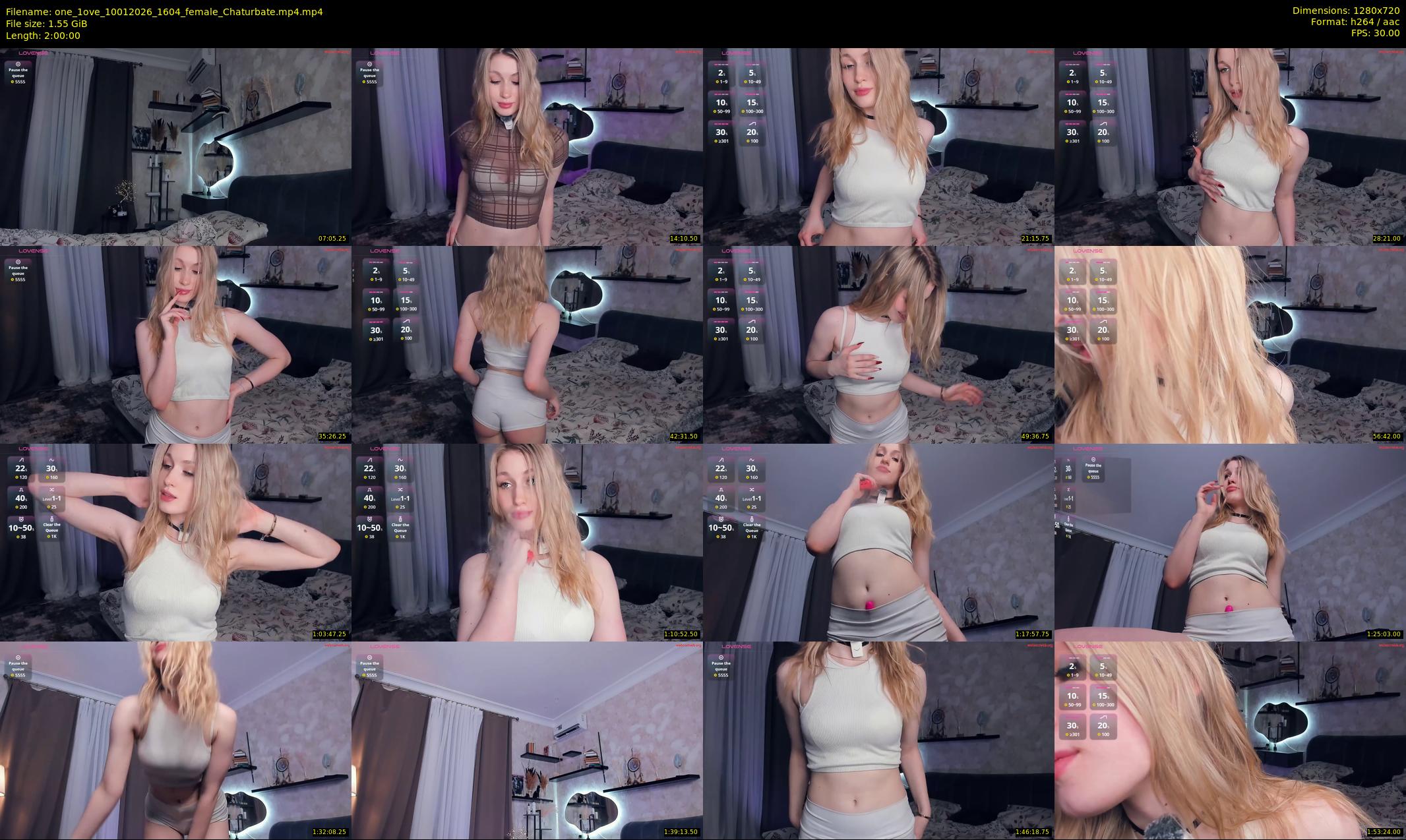 one_1ove — 120 minute Chaturbate female cam show recording, 720p, Jan 10, 2026