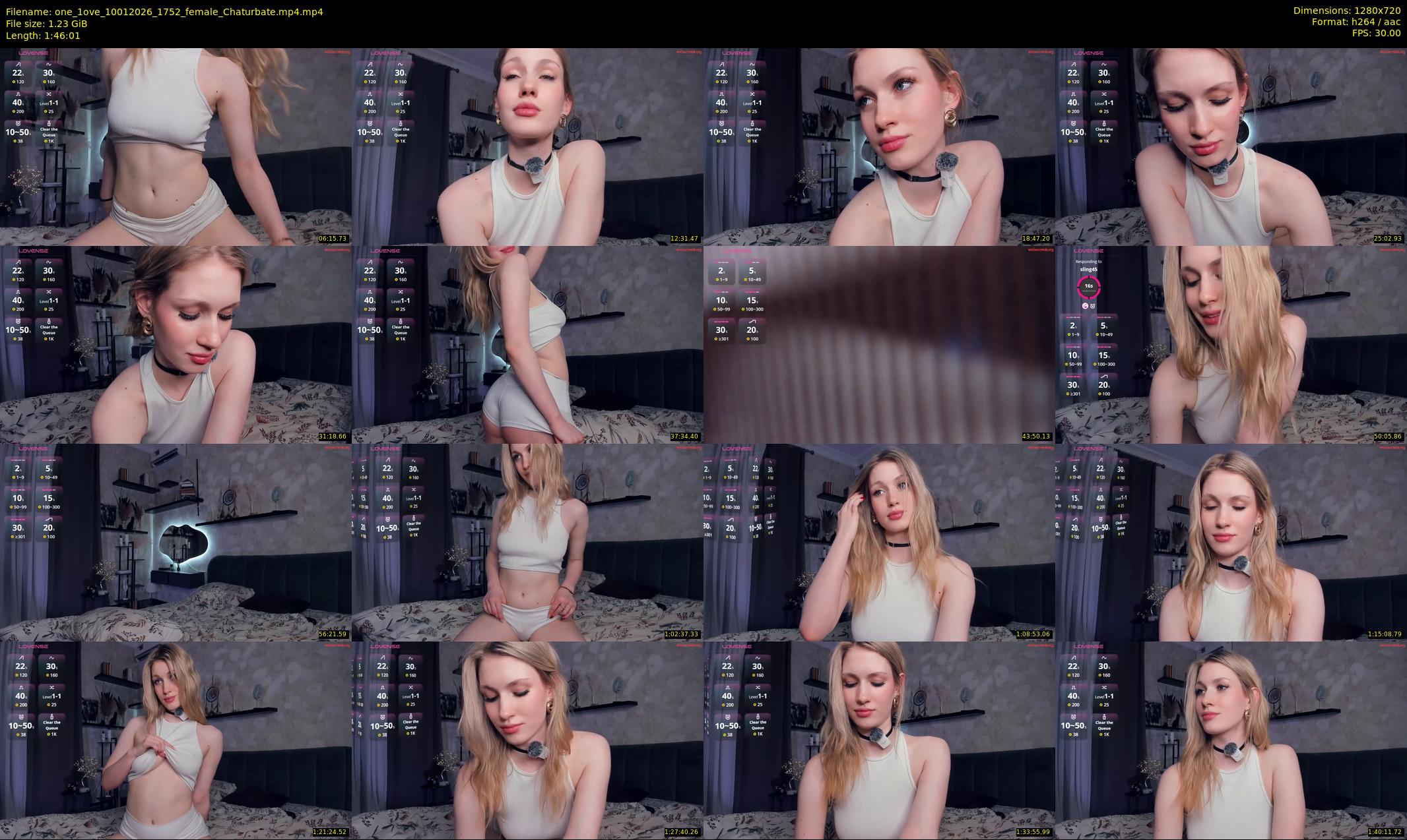 one_1ove — 107 minute Chaturbate female cam show recording, 720p, Jan 10, 2026