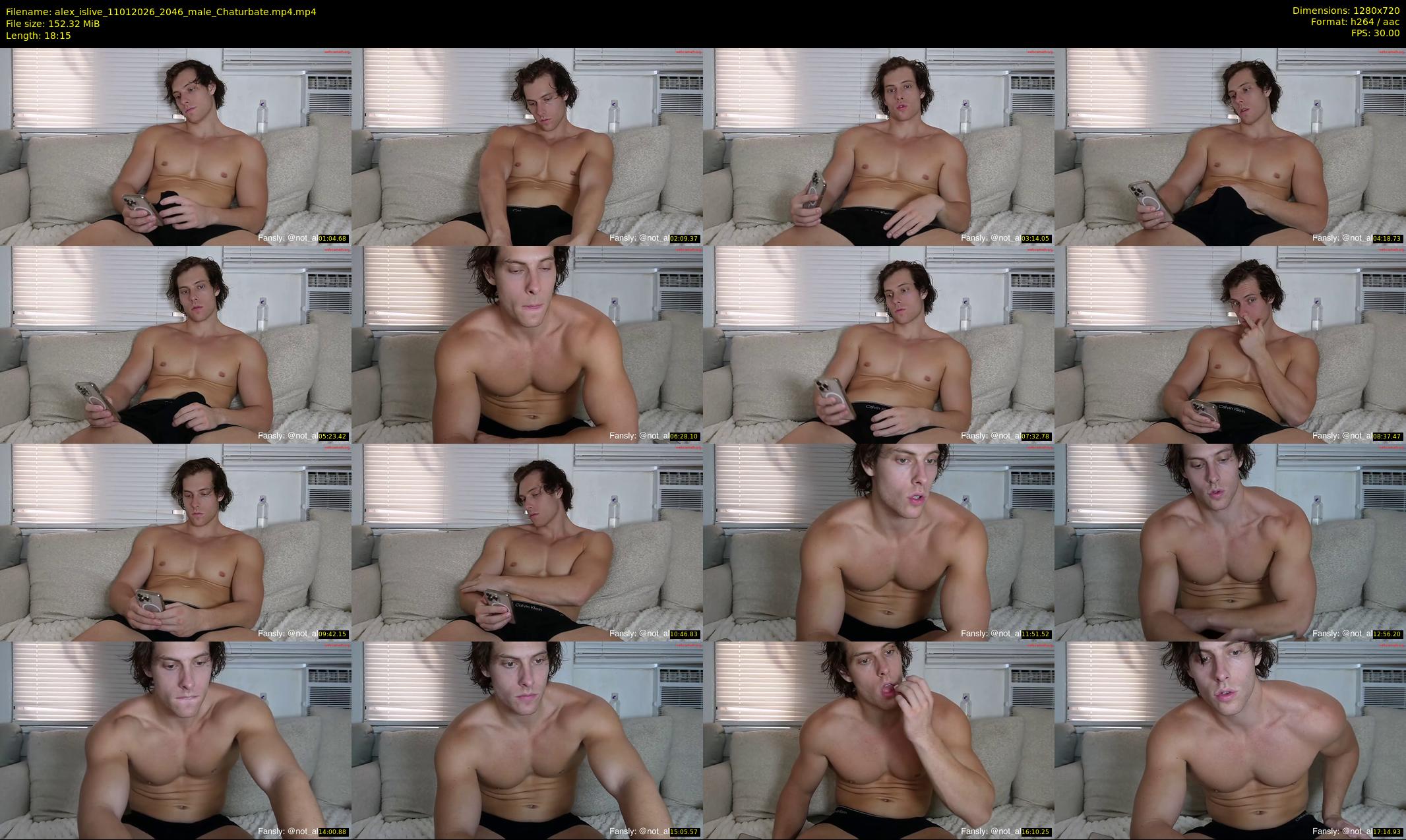 alex_islive — 19 minute Chaturbate male cam show recording, 720p, Jan 11, 2026