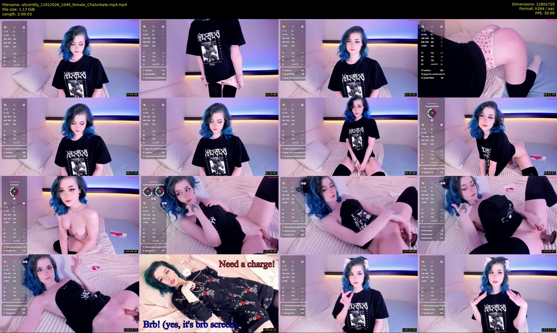 alicentity — 121 minute Chaturbate female cam show recording, 720p, Jan 11, 2026