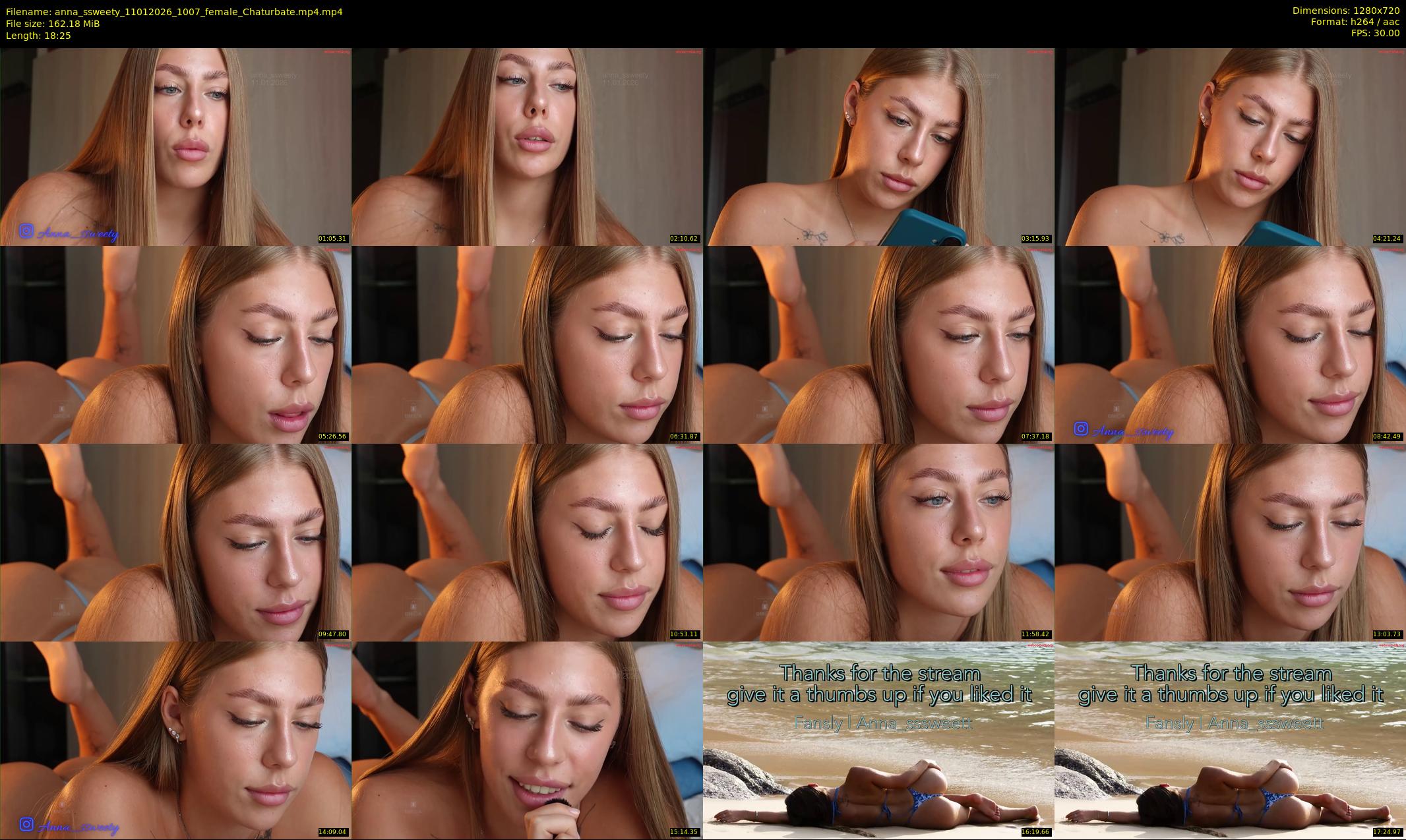 anna_ssweety — 19 minute Chaturbate female cam show recording, 720p, Jan 11, 2026