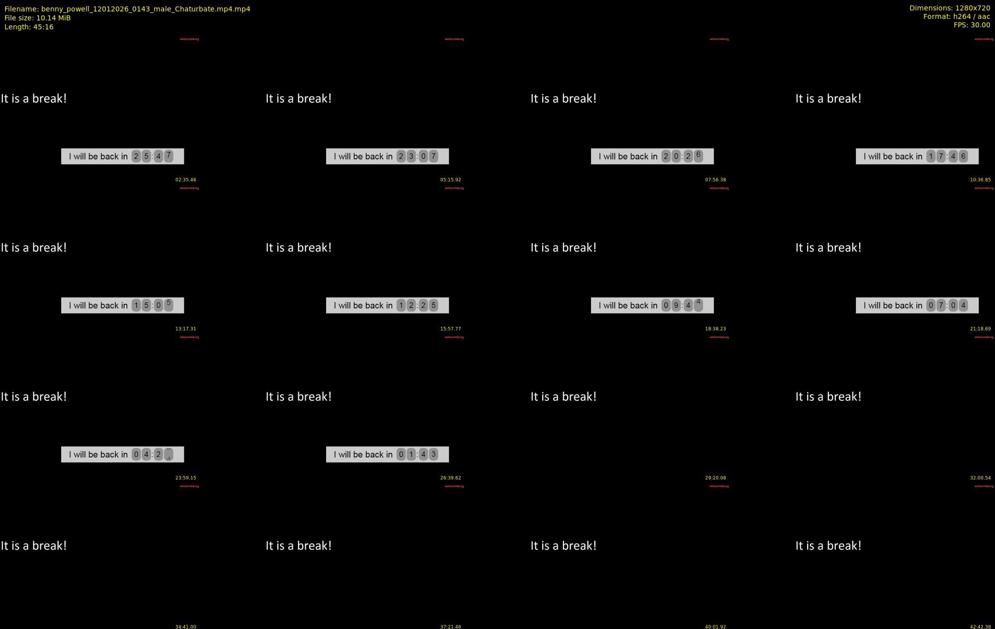 benny_powell — 46 minute Chaturbate male cam show recording, 720p, Jan 12, 2026