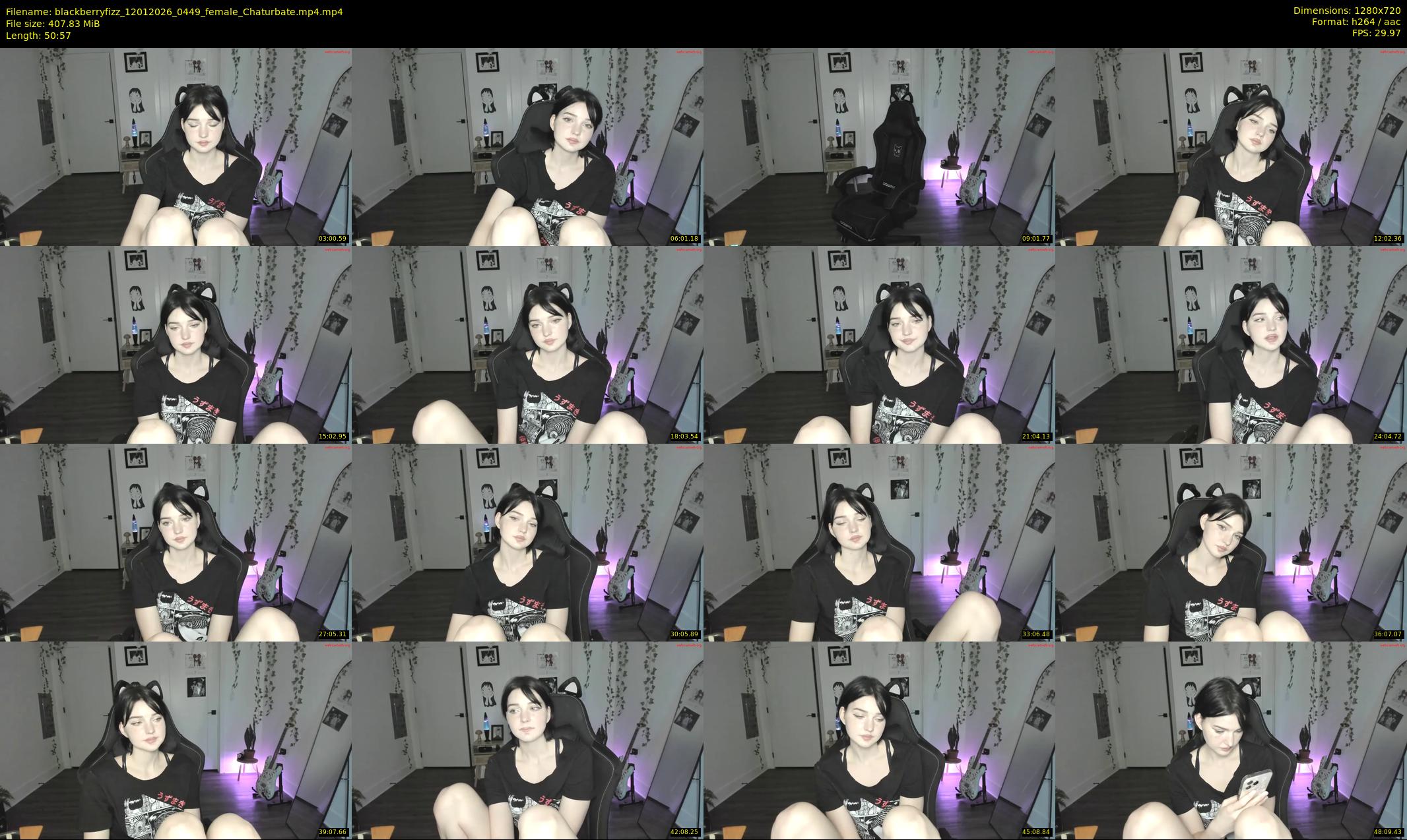 blackberryfizz — 51 minute Chaturbate female cam show recording, 720p, Jan 12, 2026