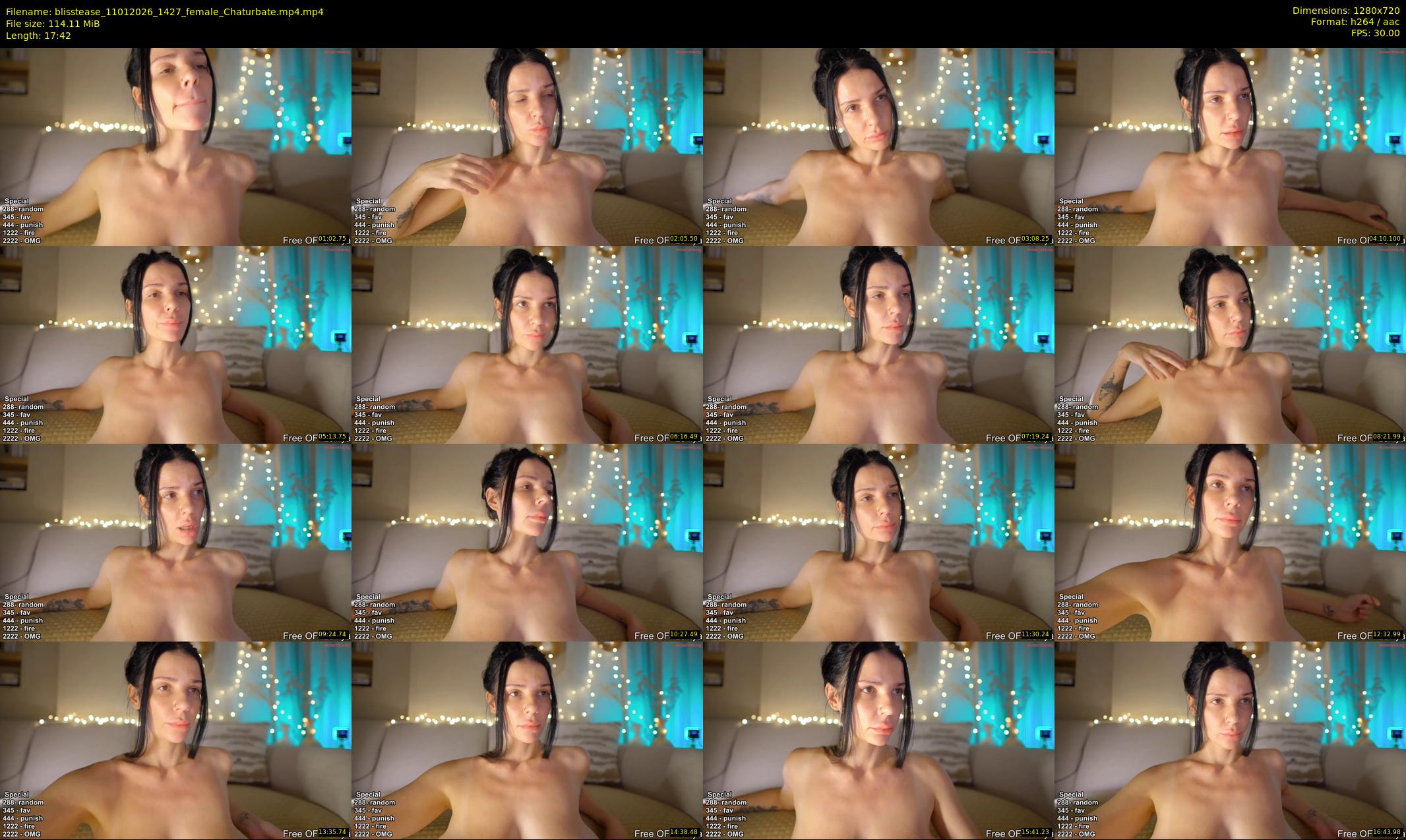 blisstease — 18 minute Chaturbate female cam show recording, 720p, Jan 11, 2026