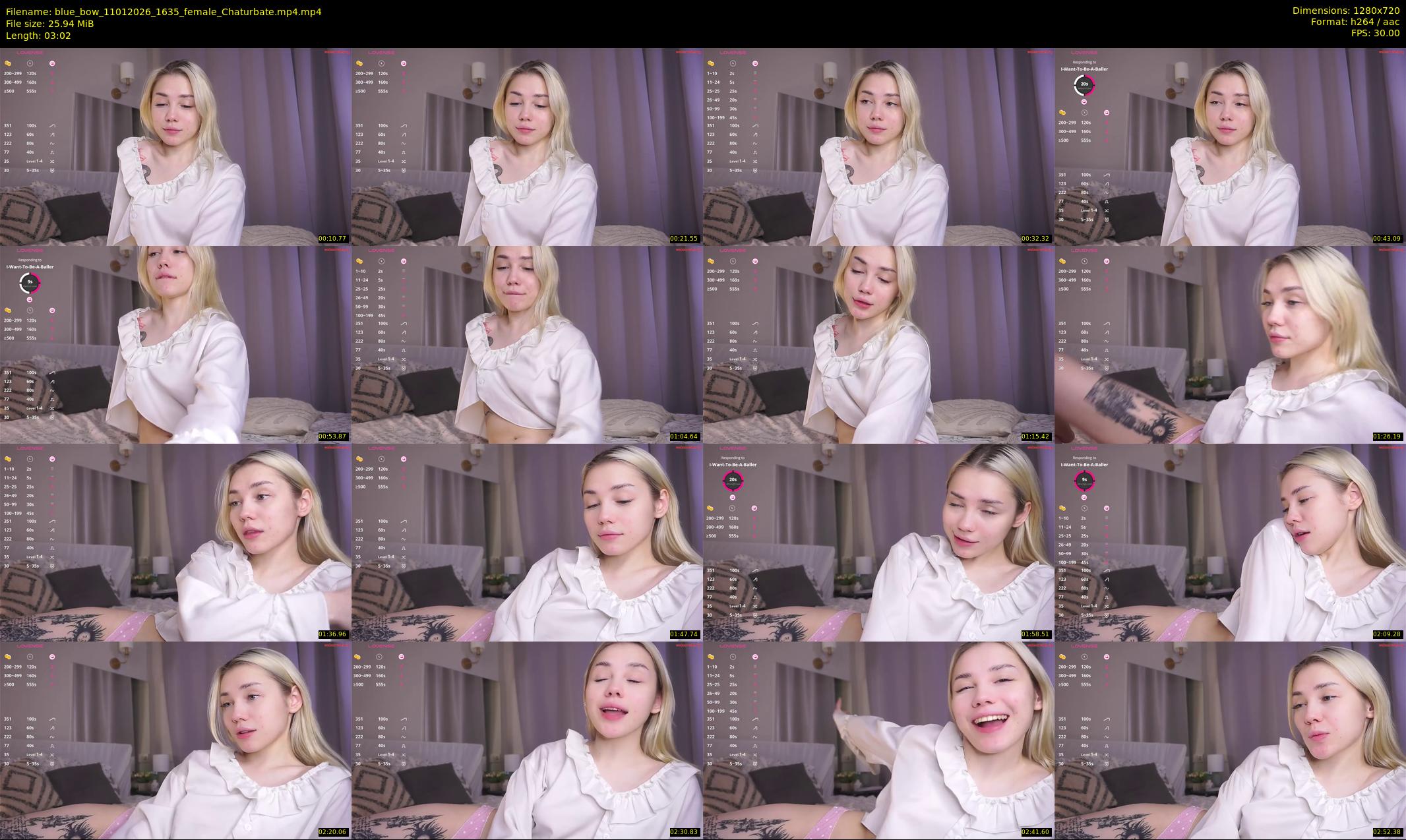 blue_bow — 4 minute Chaturbate female cam show recording, 720p, Jan 11, 2026