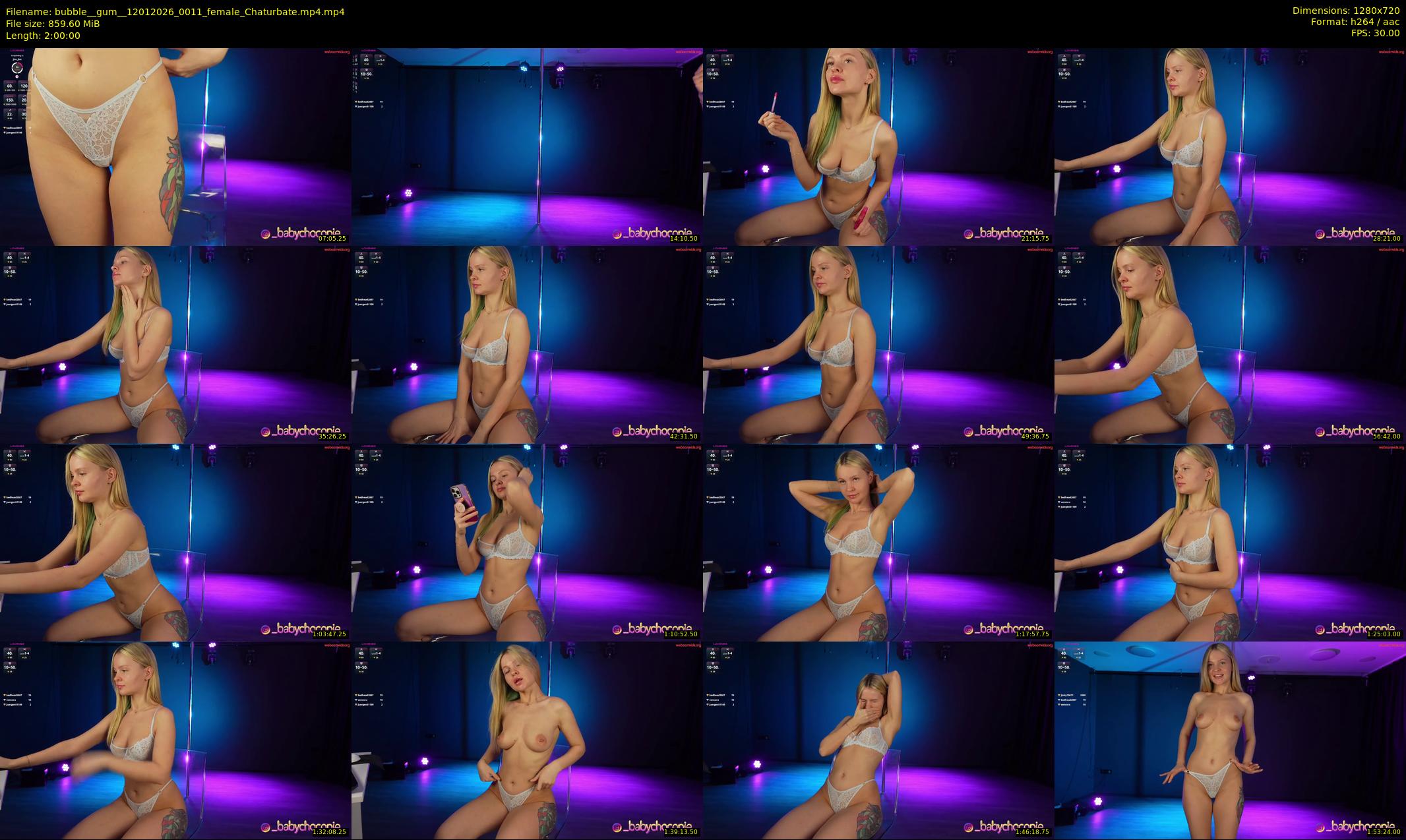 bubble__gum_ — 120 minute Chaturbate female cam show recording, 720p, Jan 12, 2026