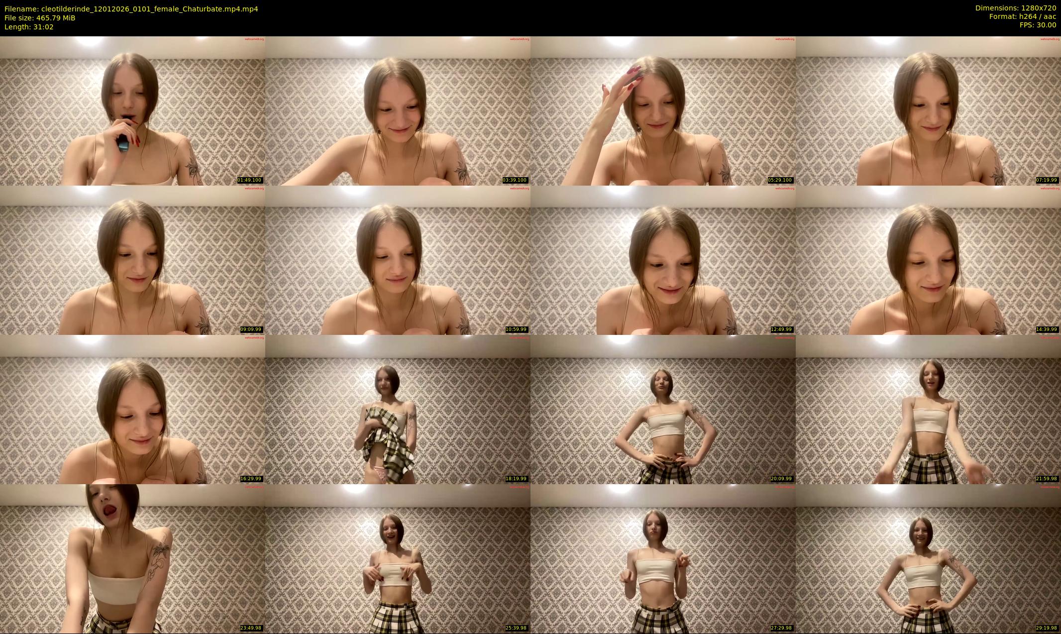cleotilderinde — 32 minute Chaturbate female cam show recording, 720p, Jan 12, 2026