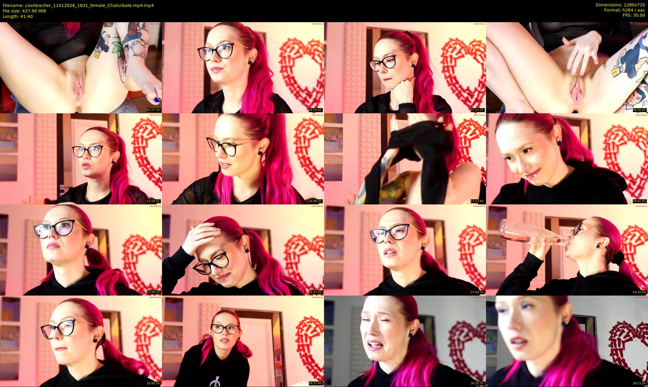 coolteacher — 42 minute Chaturbate female cam show recording, 720p, Jan 11, 2026