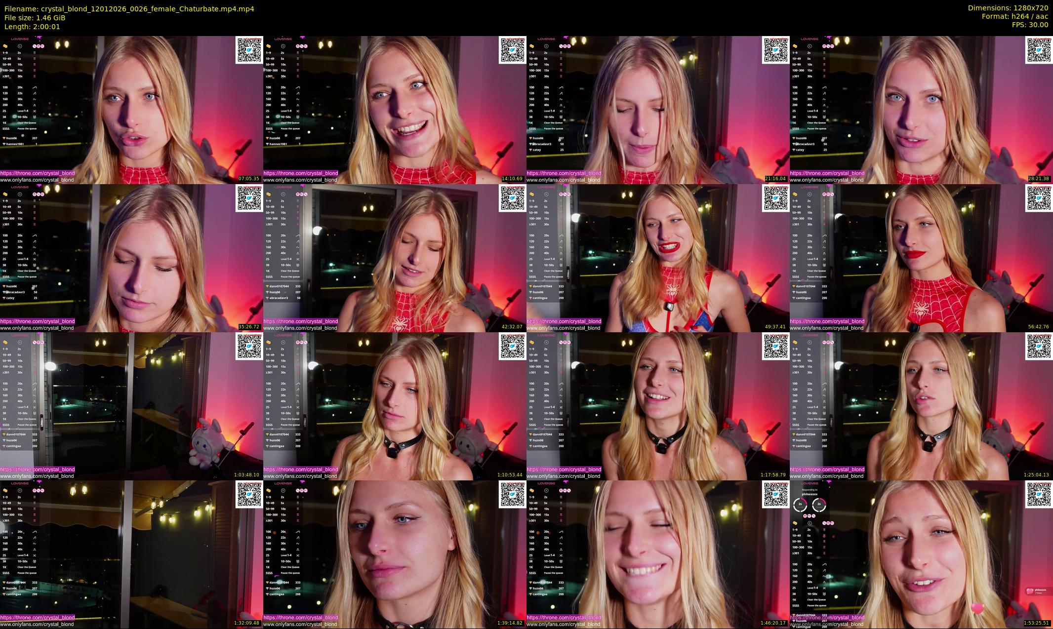 crystal_blond — 121 minute Chaturbate female cam show recording, 720p, Jan 12, 2026