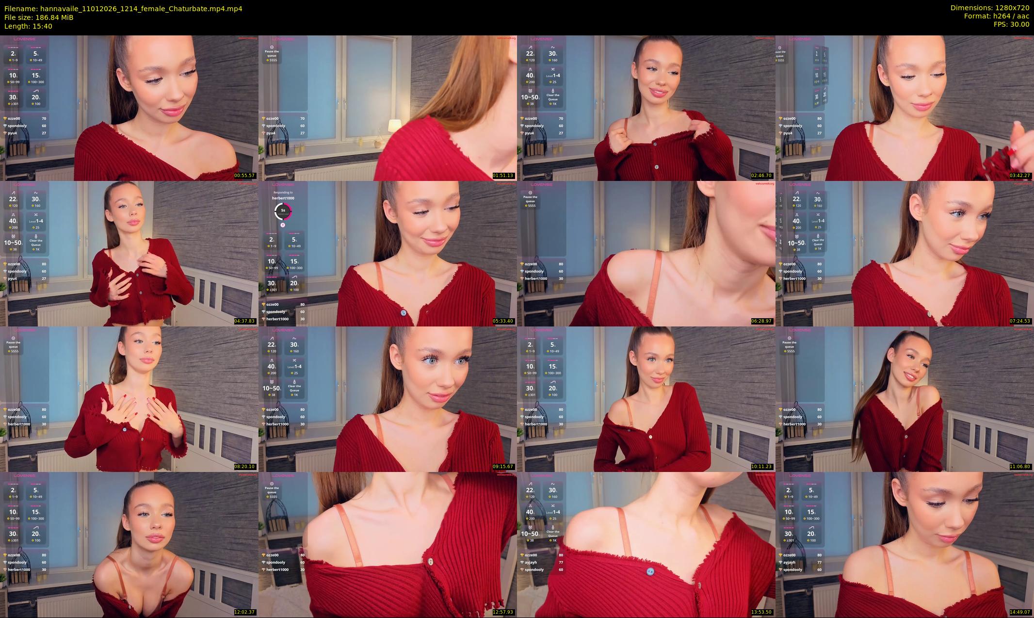 hannavaile — 16 minute Chaturbate female cam show recording, 720p, Jan 11, 2026